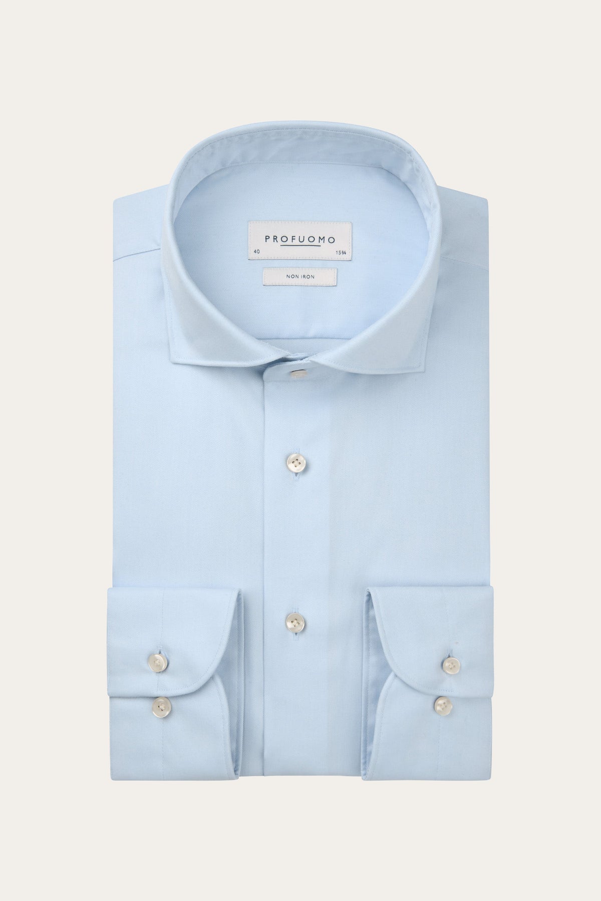 Blauw two-ply twill overhemd