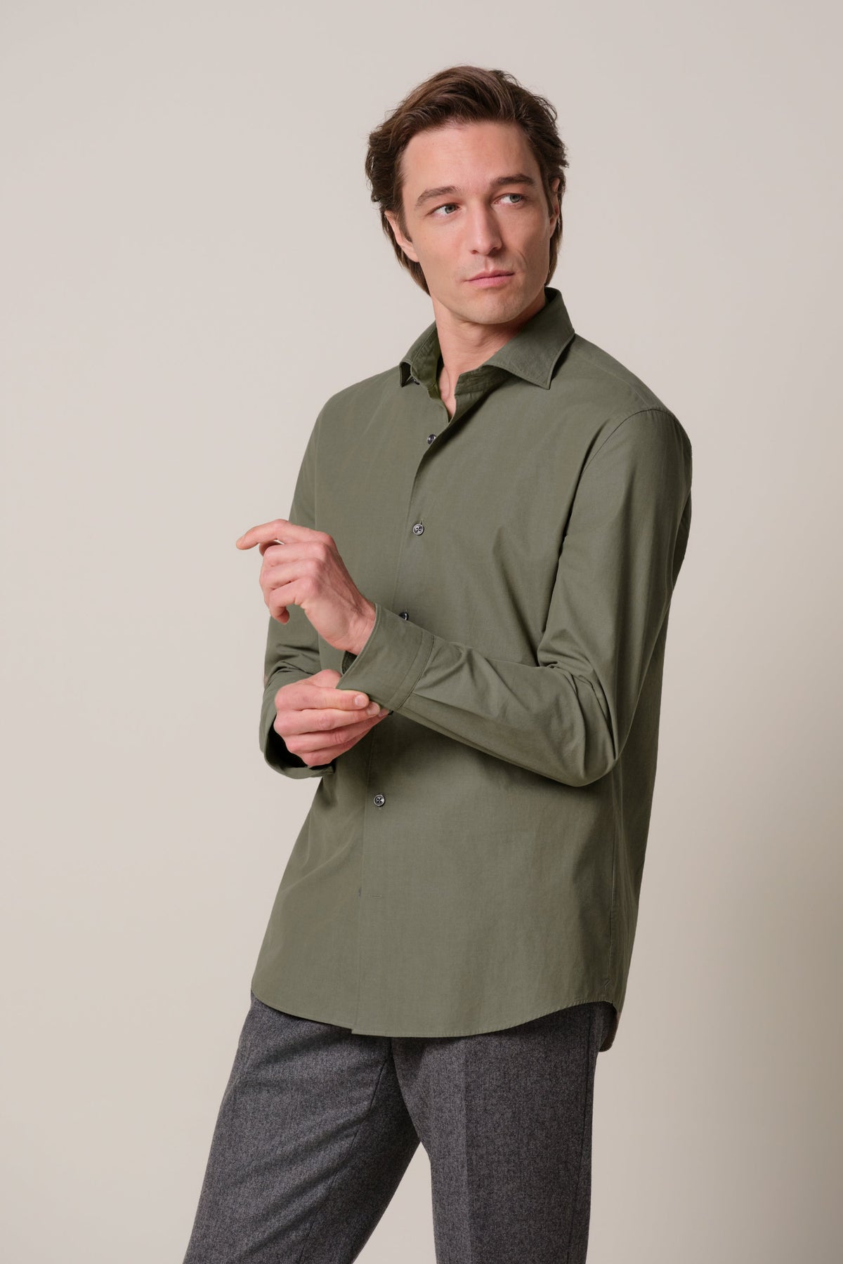 Groen soft casual overhemd