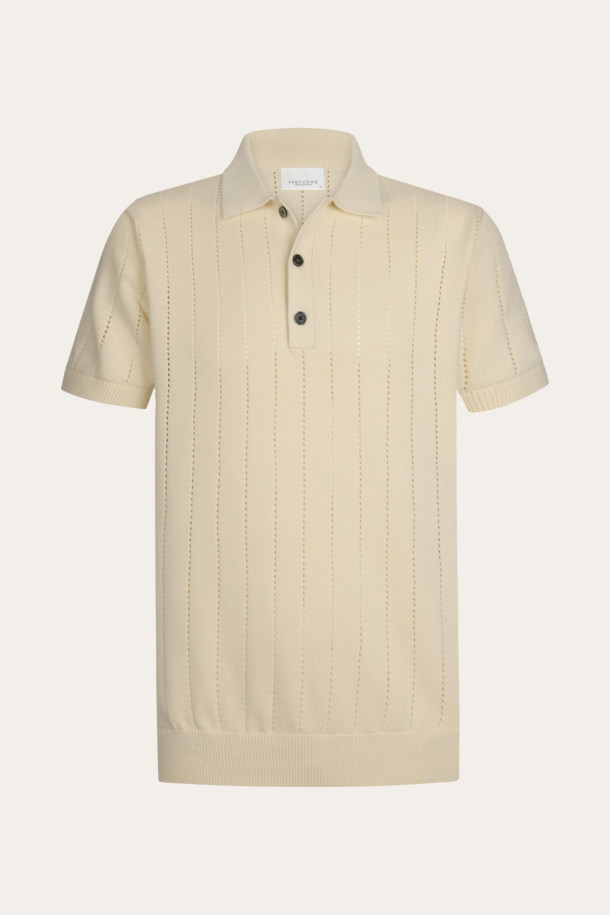 Off-white katoen rib polo