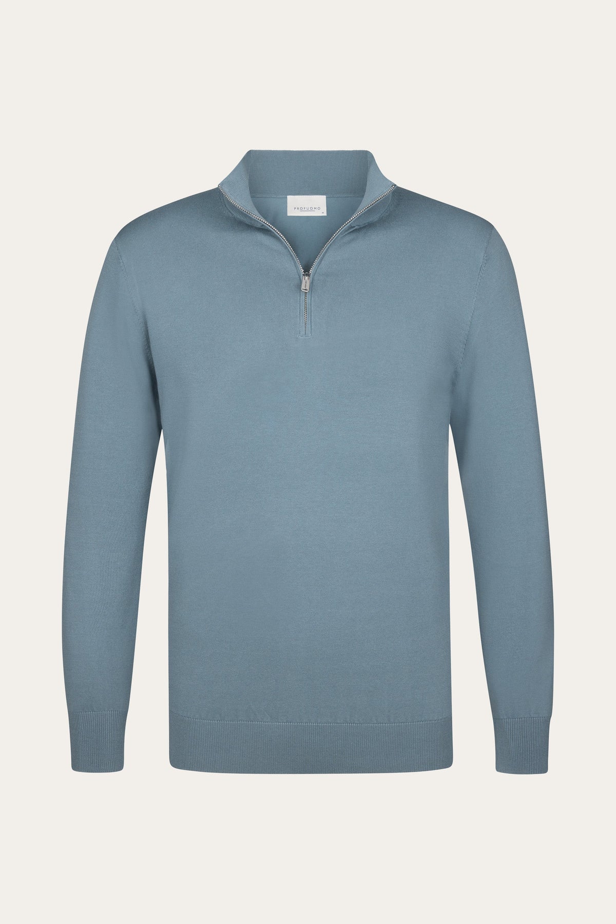 Grijsblauwe Luxury Basic half zip