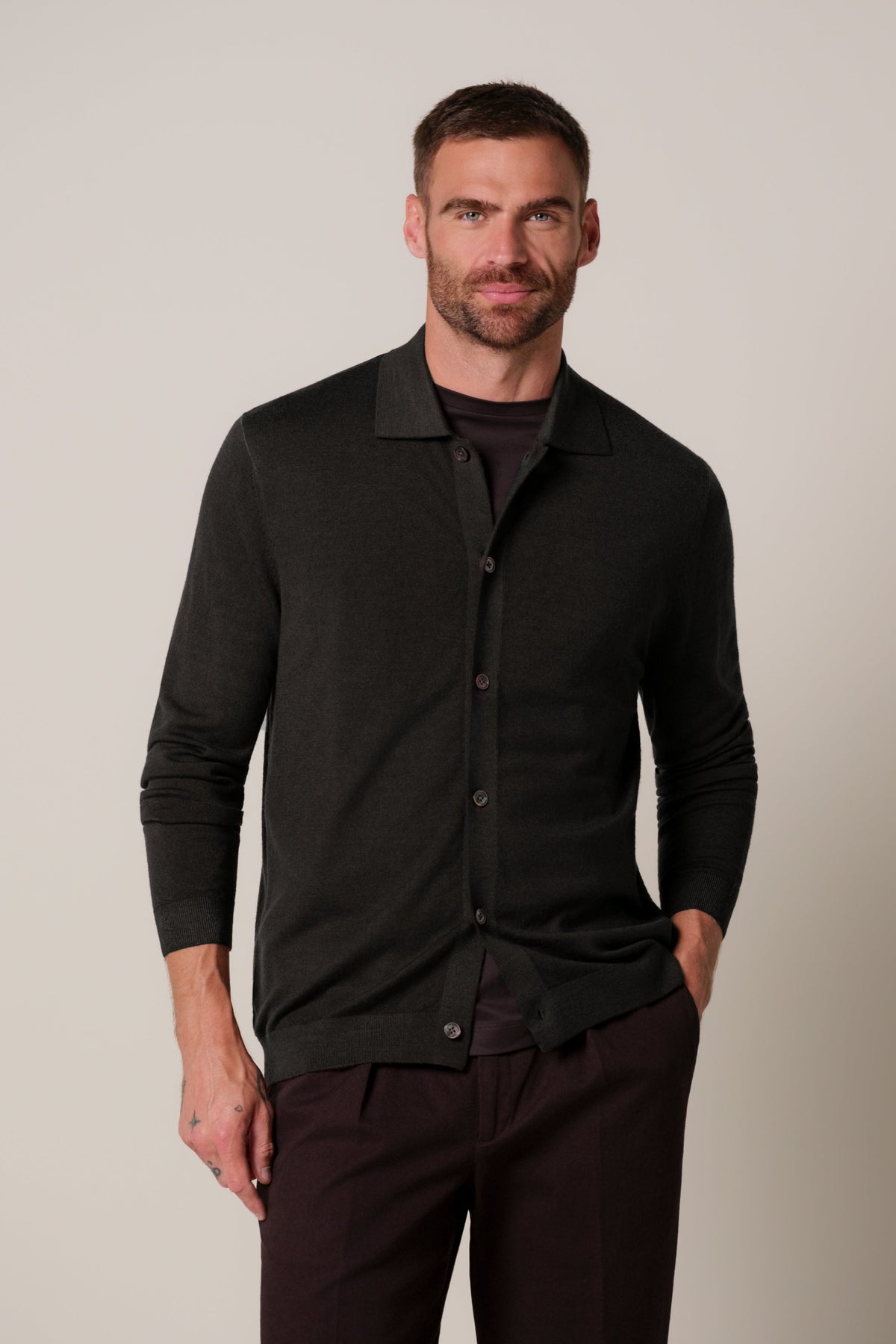 Bruine Garment Dye merino polo