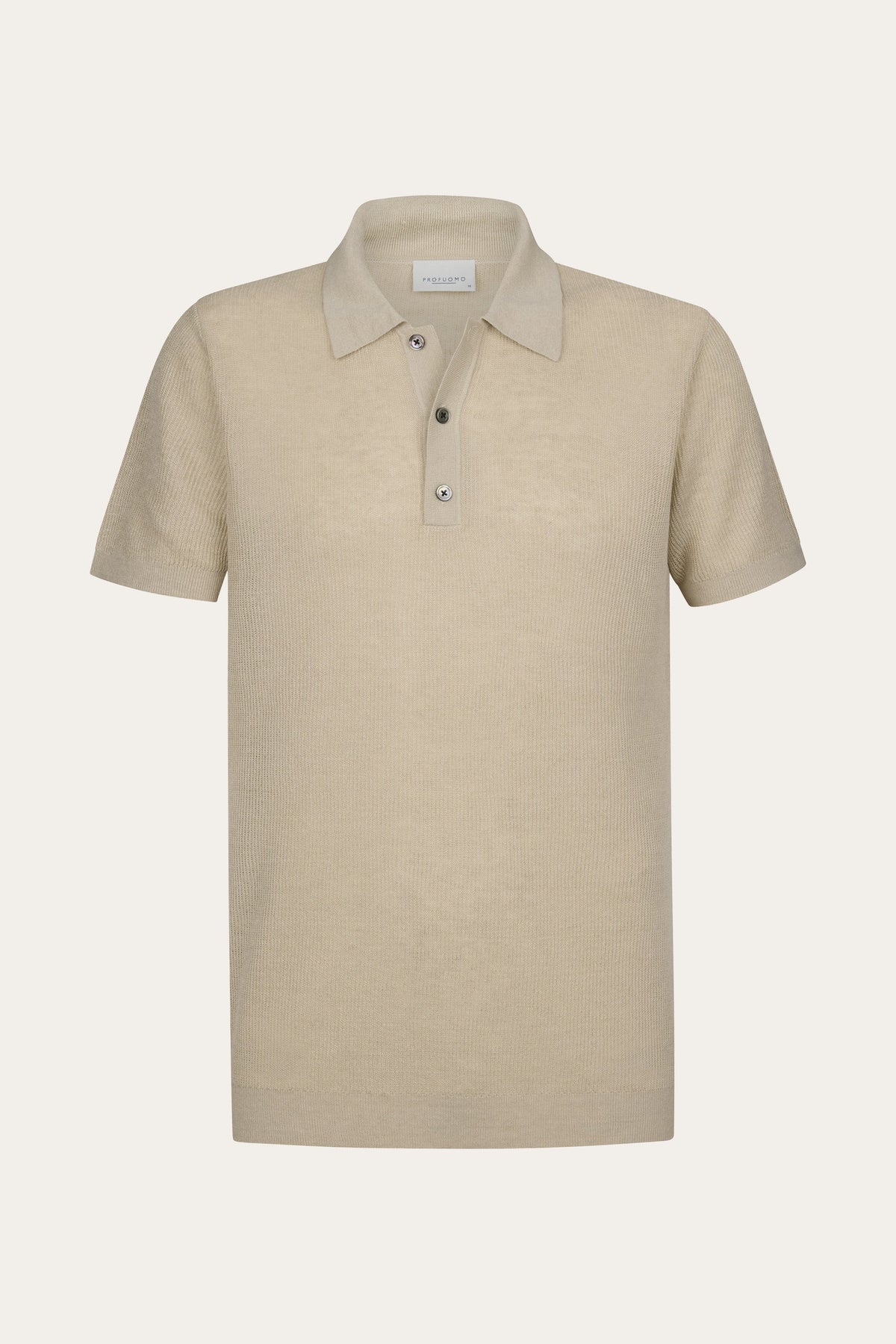 Beige linnen katoenen polo