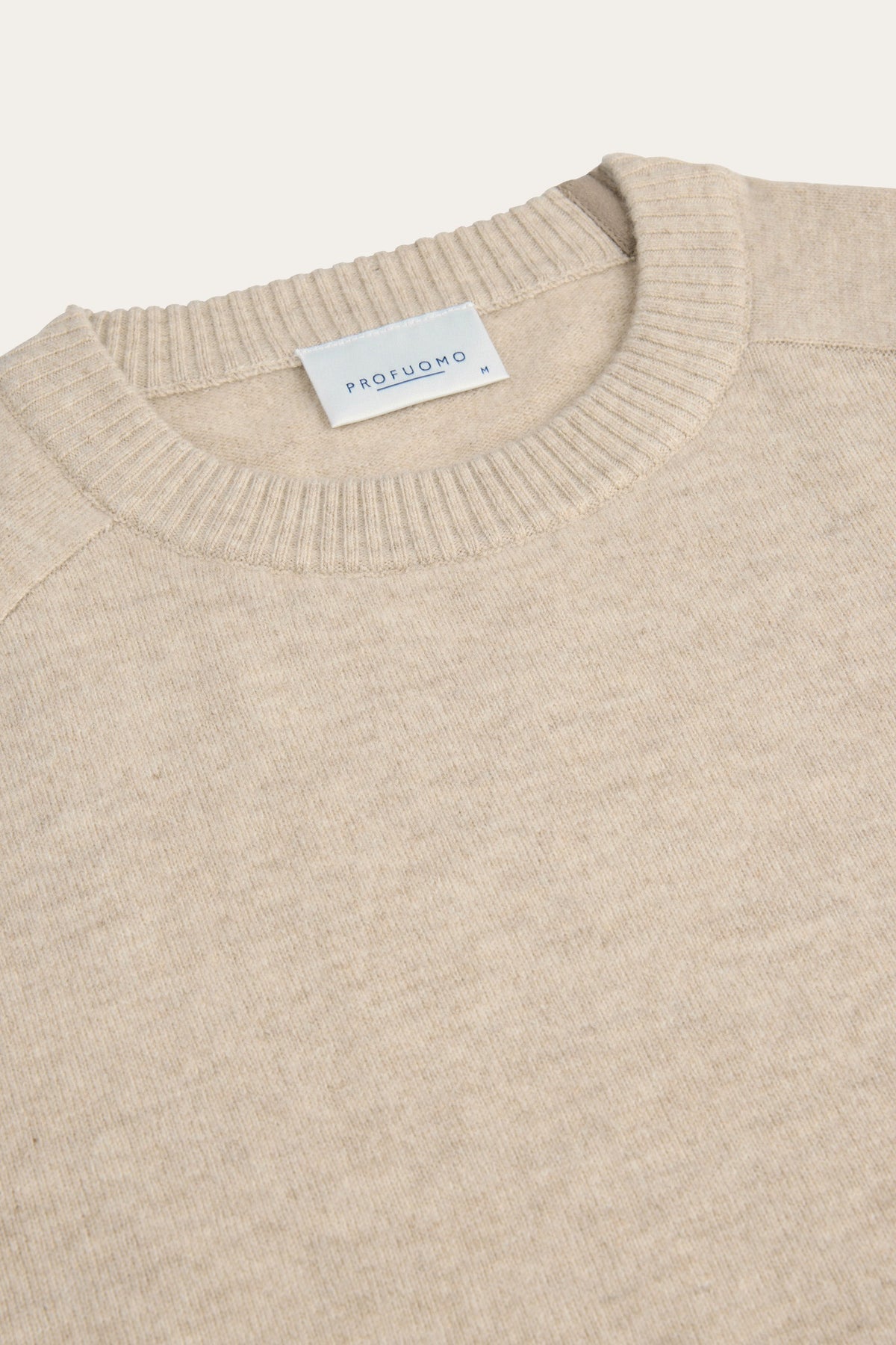 Beige soft wollen crewneck