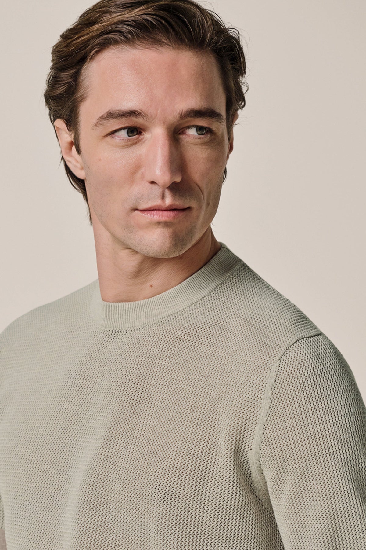 Beige structured Aero Ease T-shirt