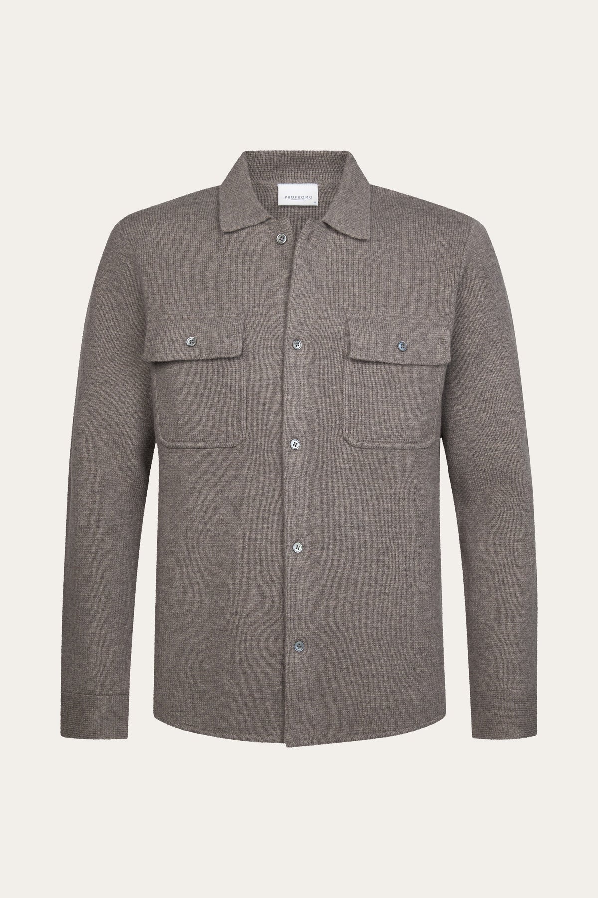 Taupe merino wollen overshirt