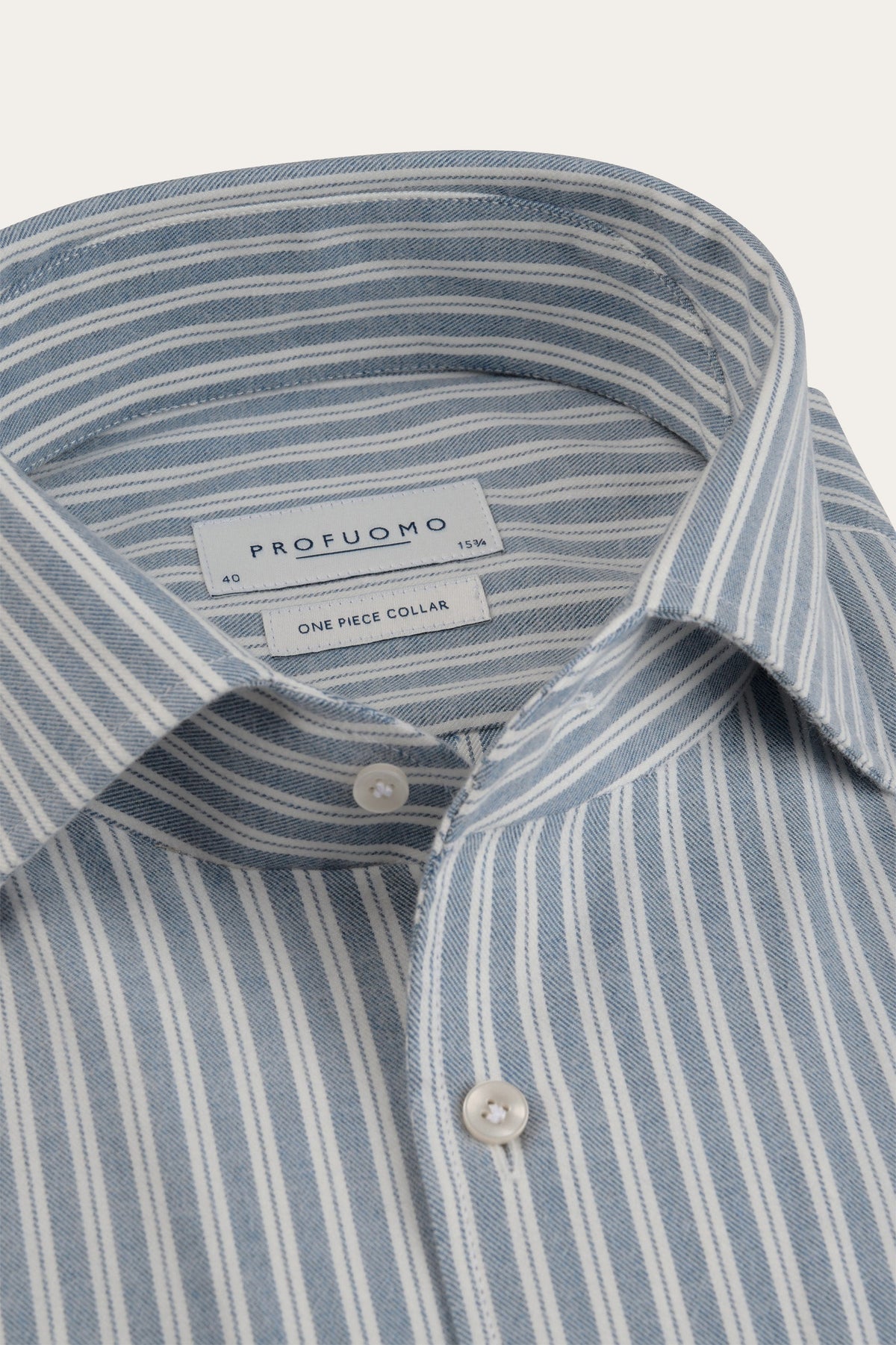 Blauw one piece brushed twill overhemd