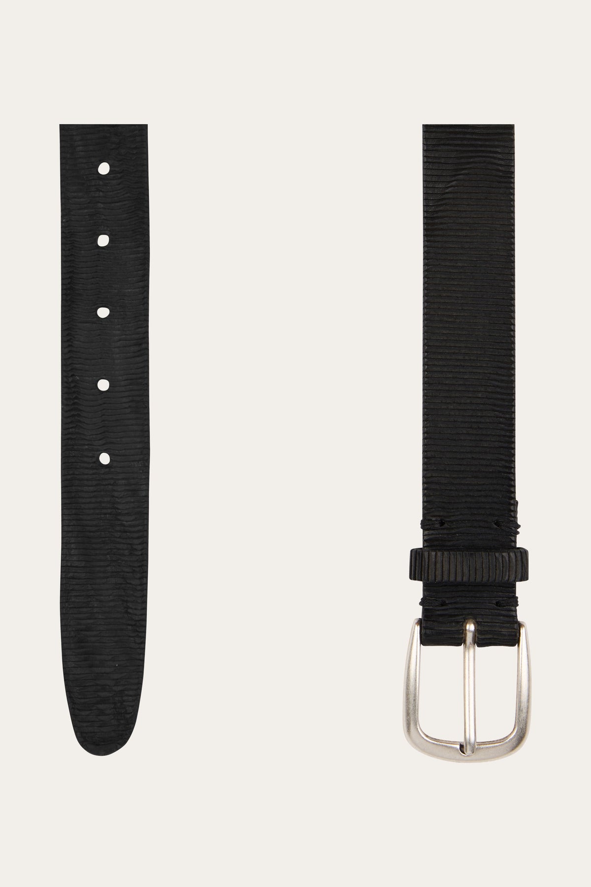 Casual zwarte lederen riem