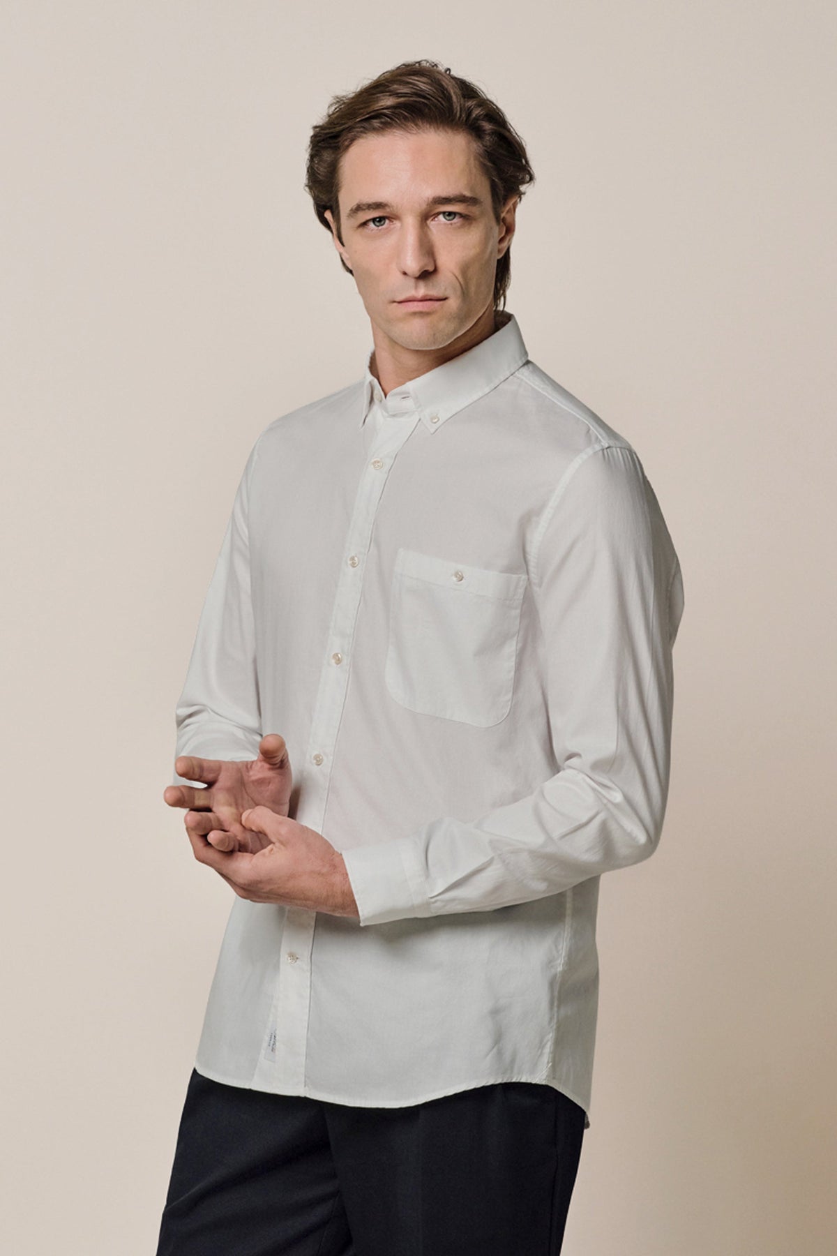 Wit albini button down overhemd