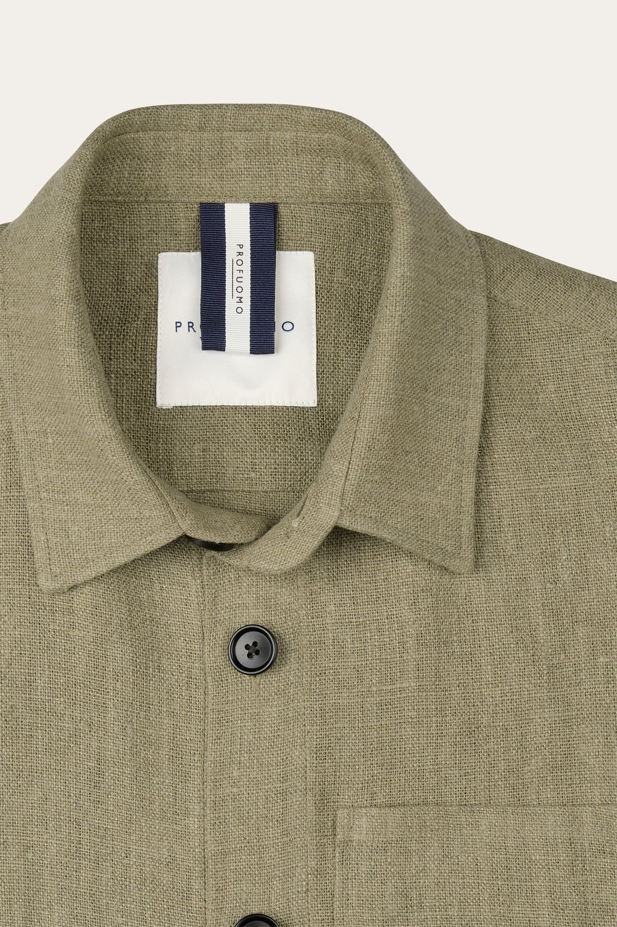 Donkerbeige linnen overshirt