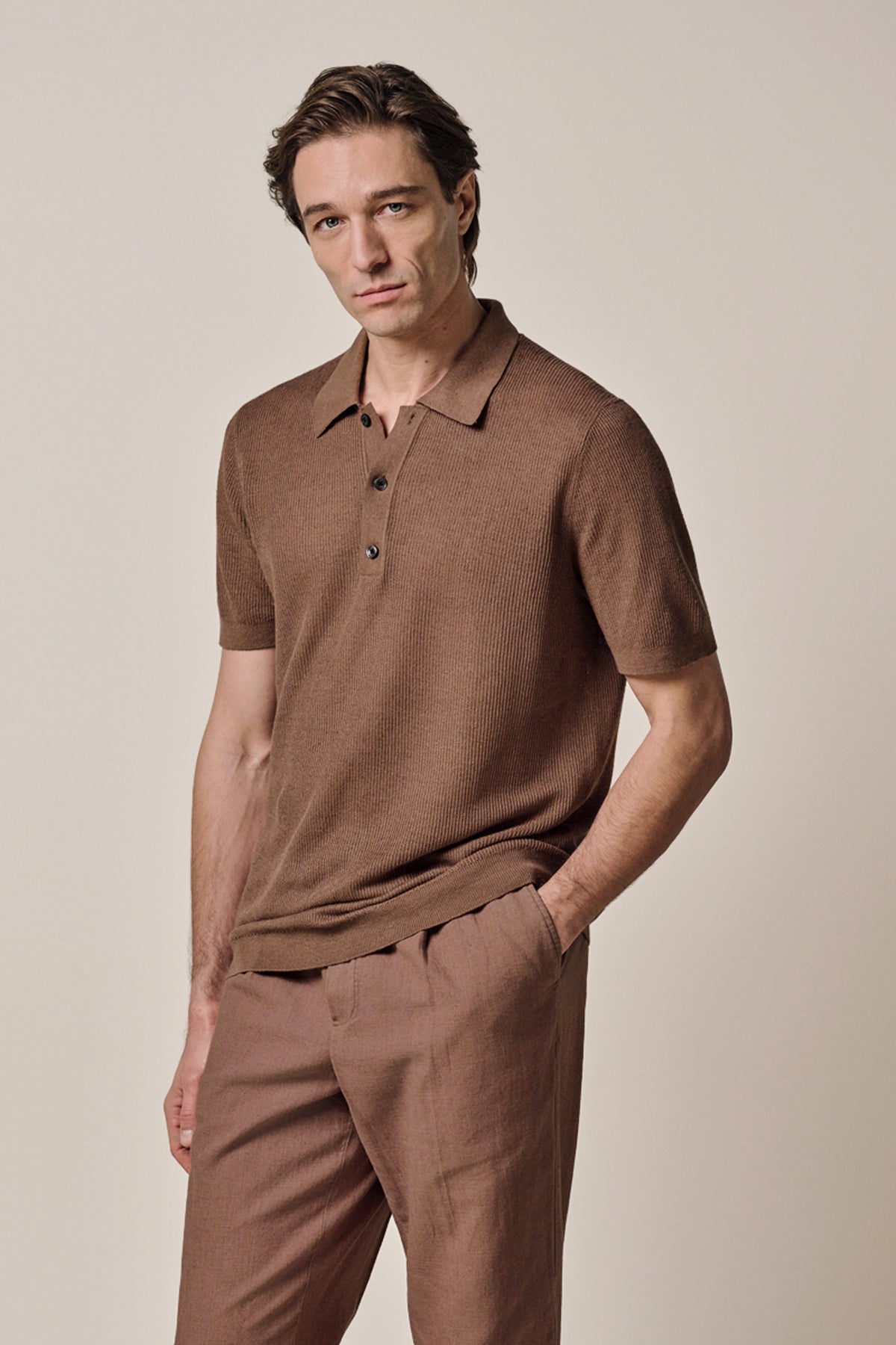 Clay linnen-katoenen polo