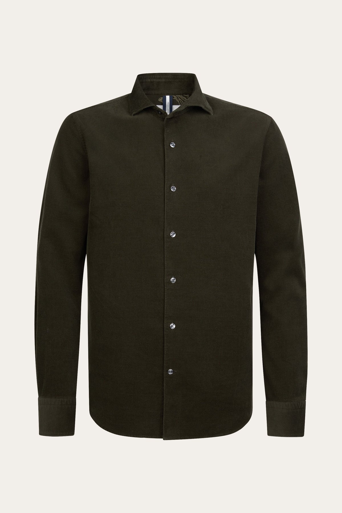 Donkergroen corduroy overhemd