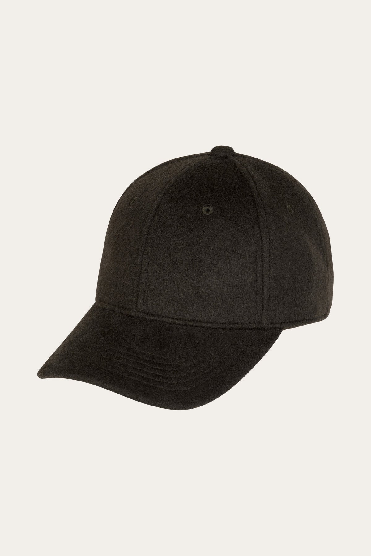 Donkerbruine wollen baseball cap