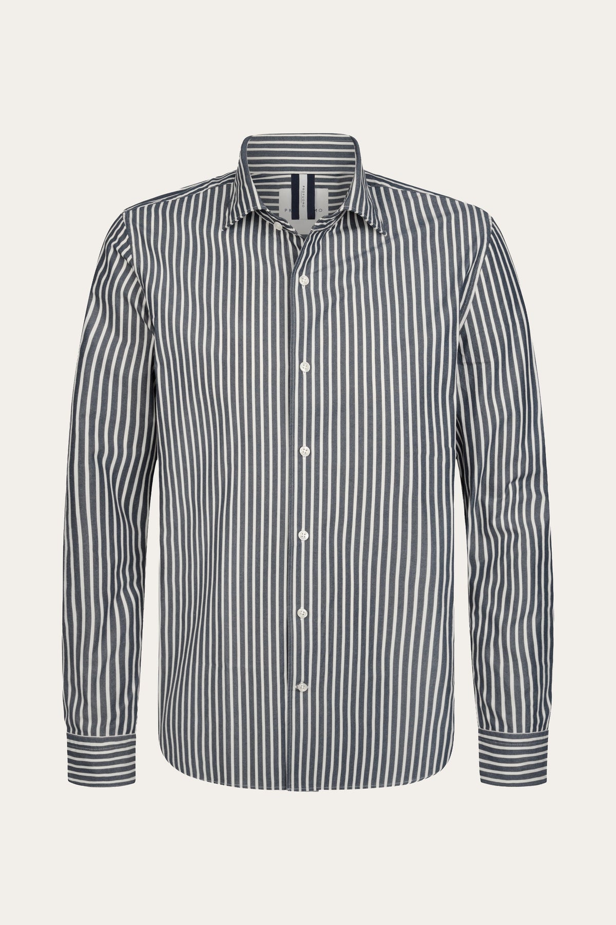 Navy soft casual overhemd