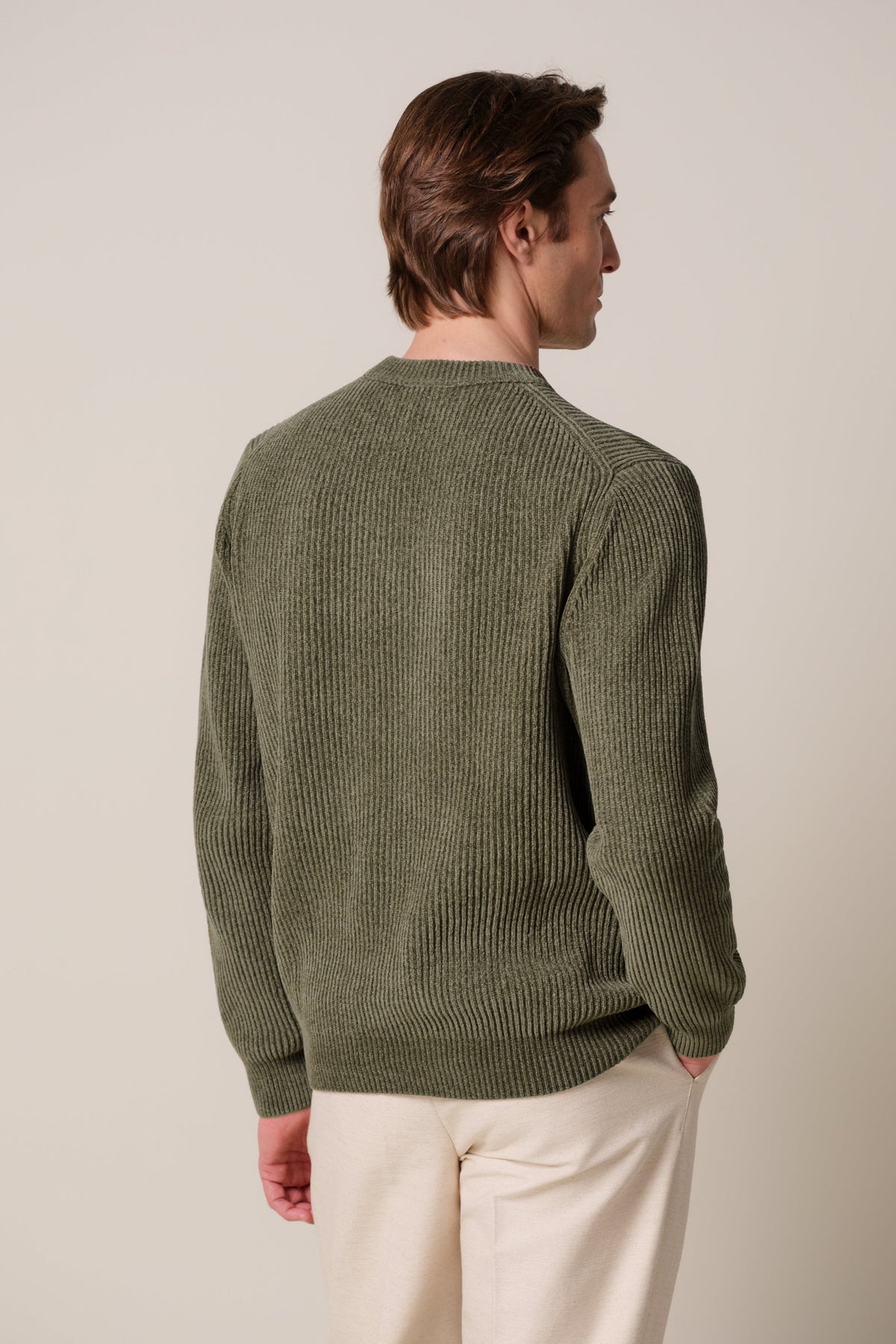 Groene chenille crewneck
