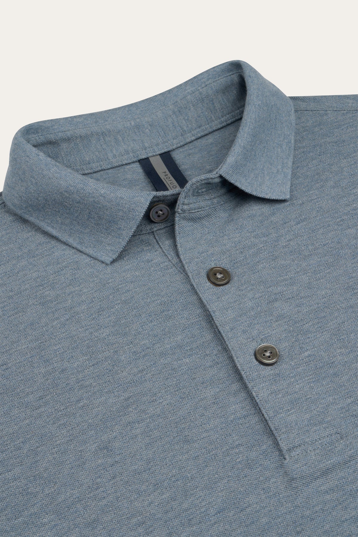 Blauwe stretch piqué polo