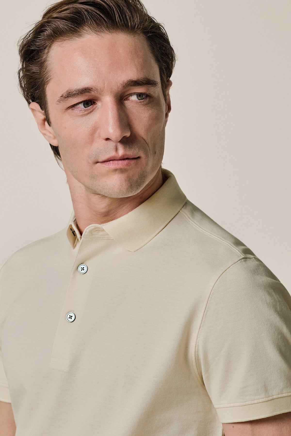 Off-white stretch piqué polo