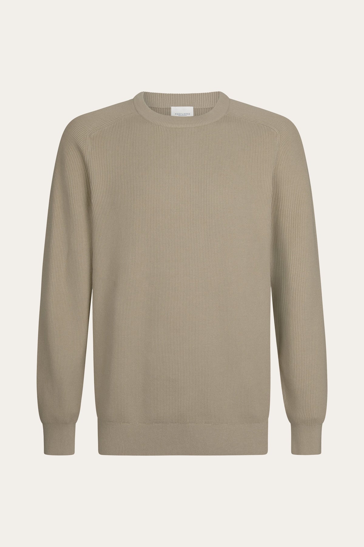 Beige katoenen crewneck