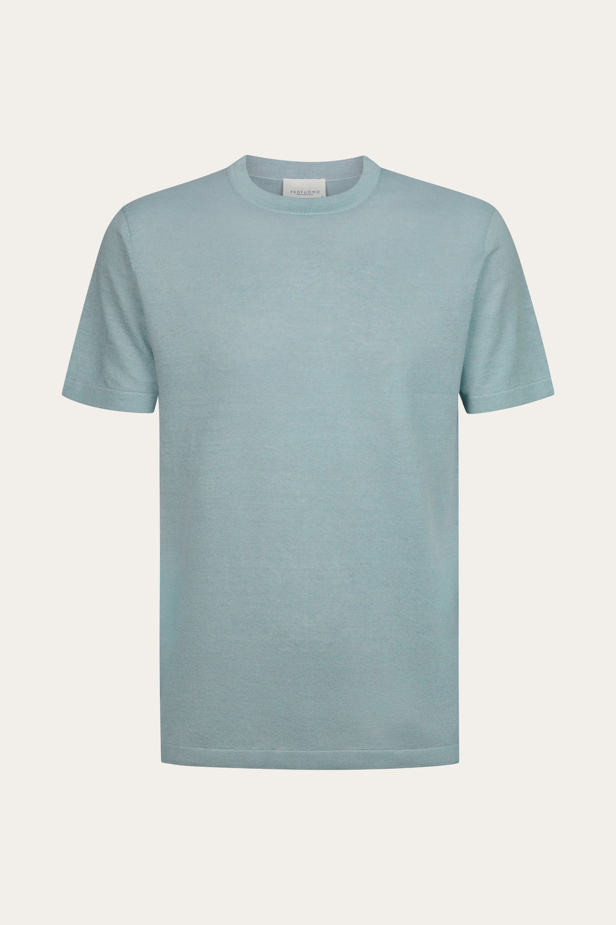 Blauw linnen katoenen T-shirt