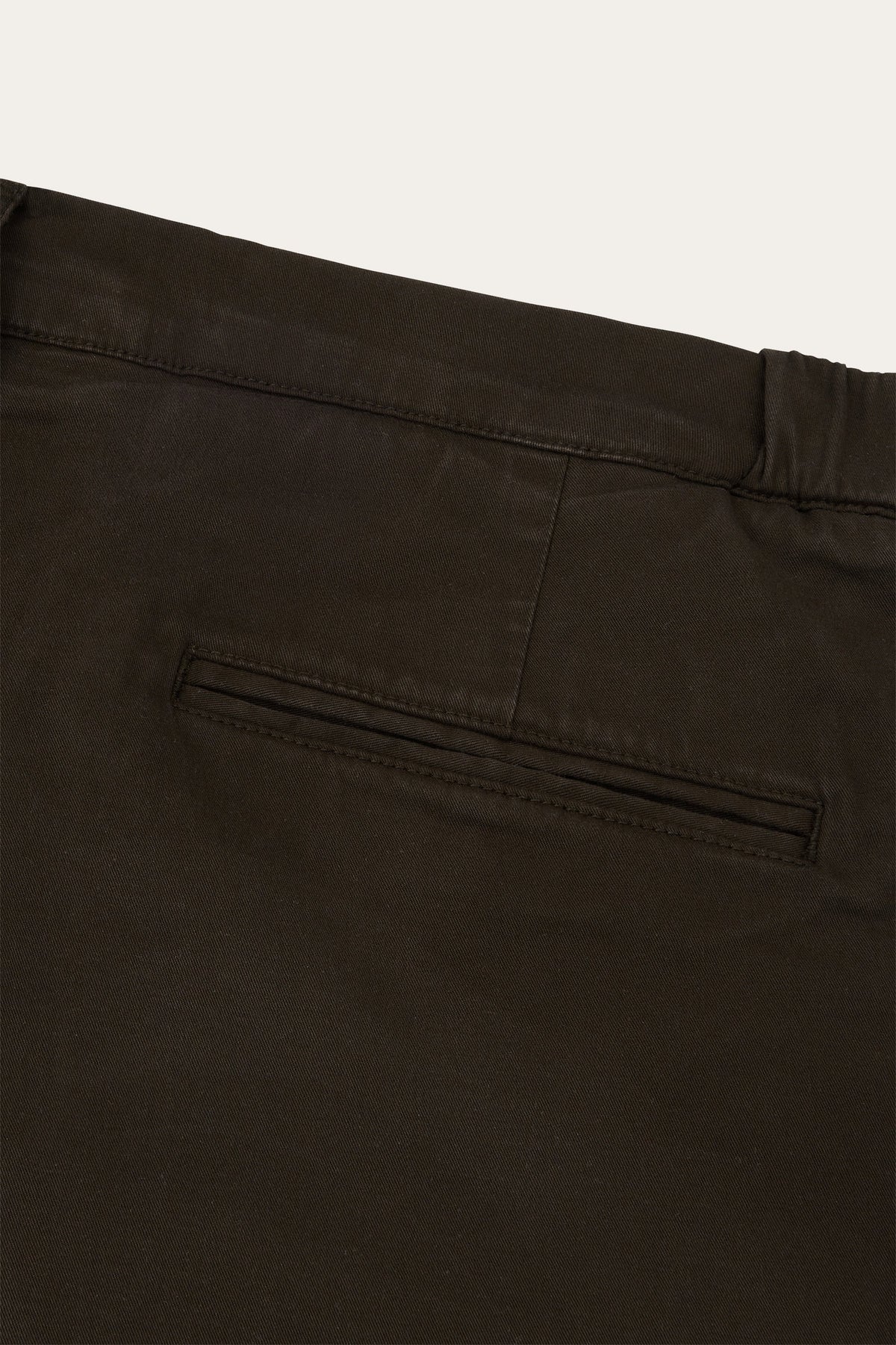 Donkerbruine katoenen stretch chino