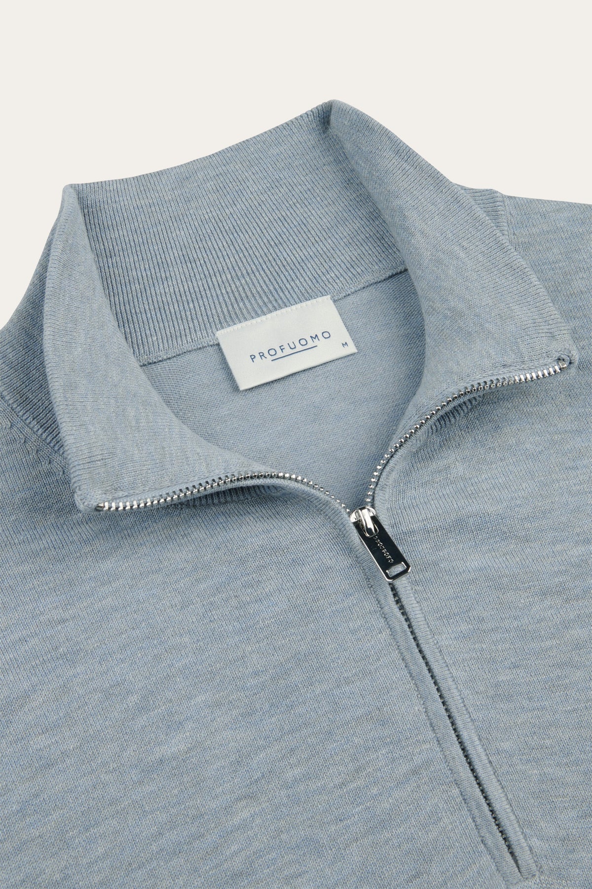 Blauwe Luxury Basic half zip