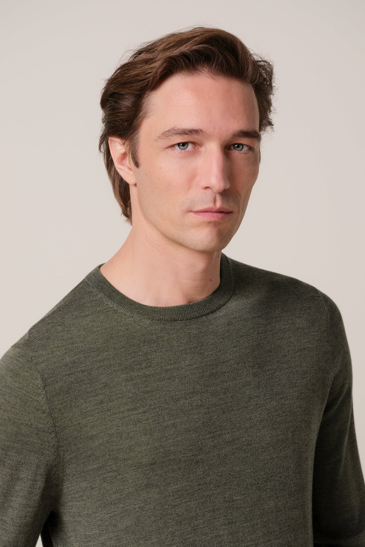 Groene merino crewneck