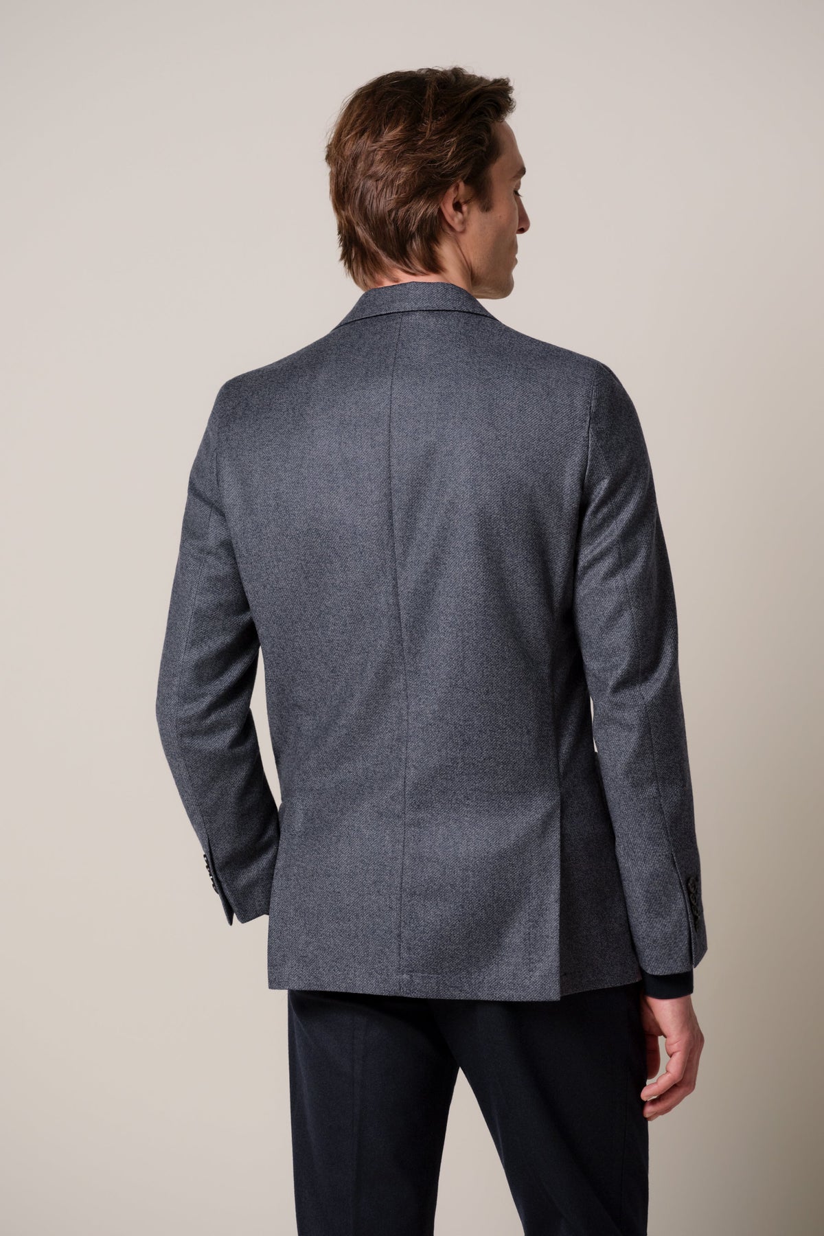 Donkerblauwe wollen colbert