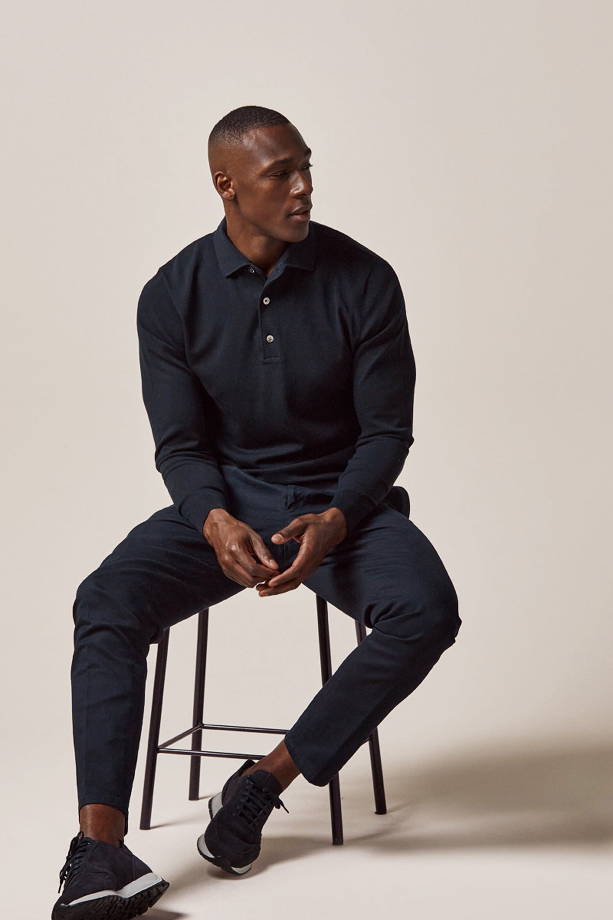 Navy Luxury Basic one piece polo