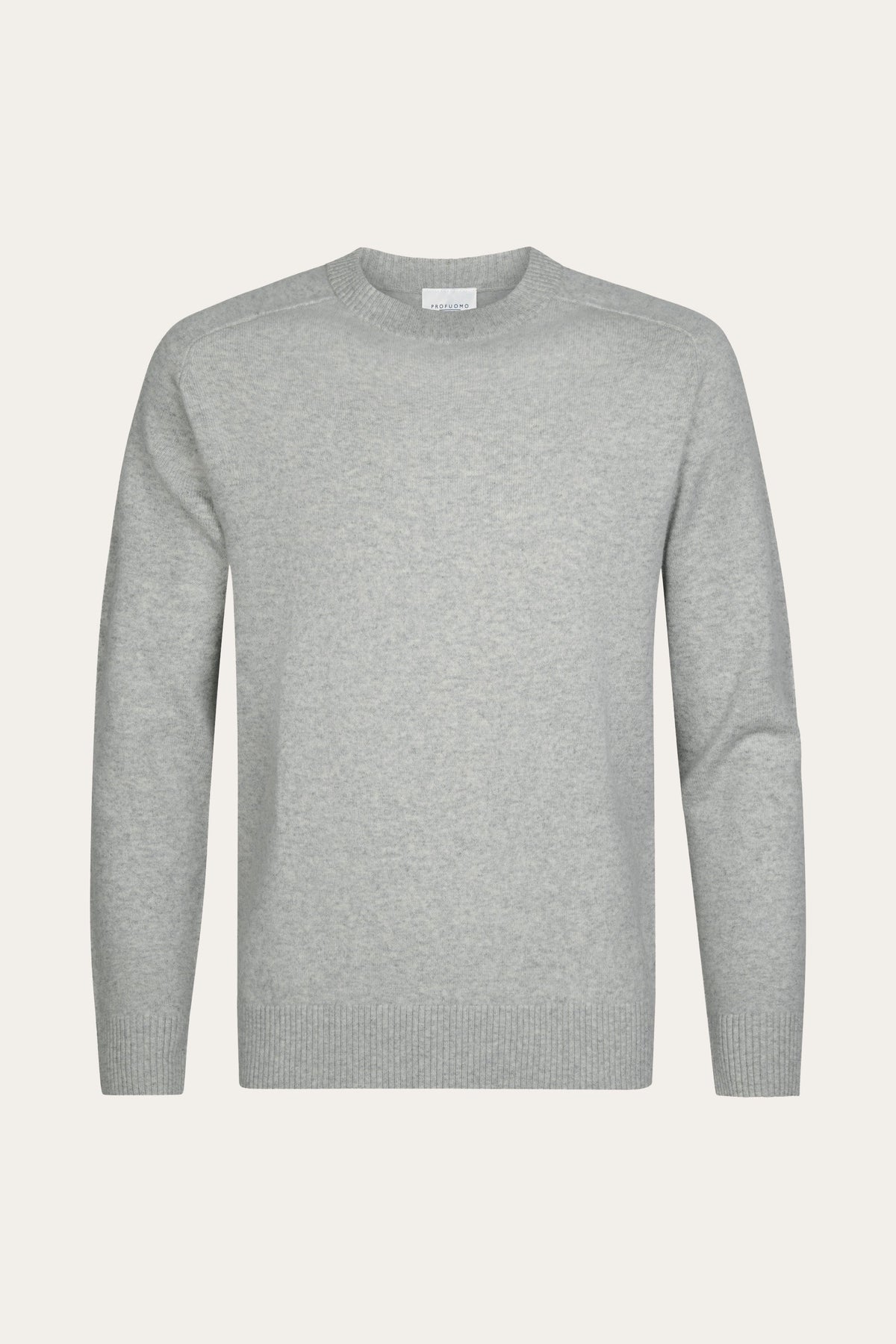 Grijze soft wollen crewneck