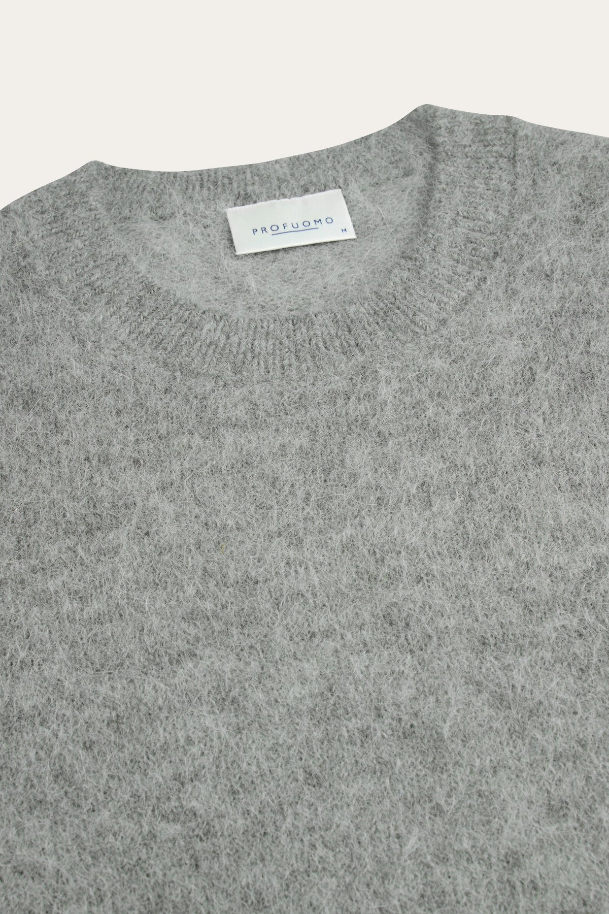 Grijze wollen alpaca crewneck