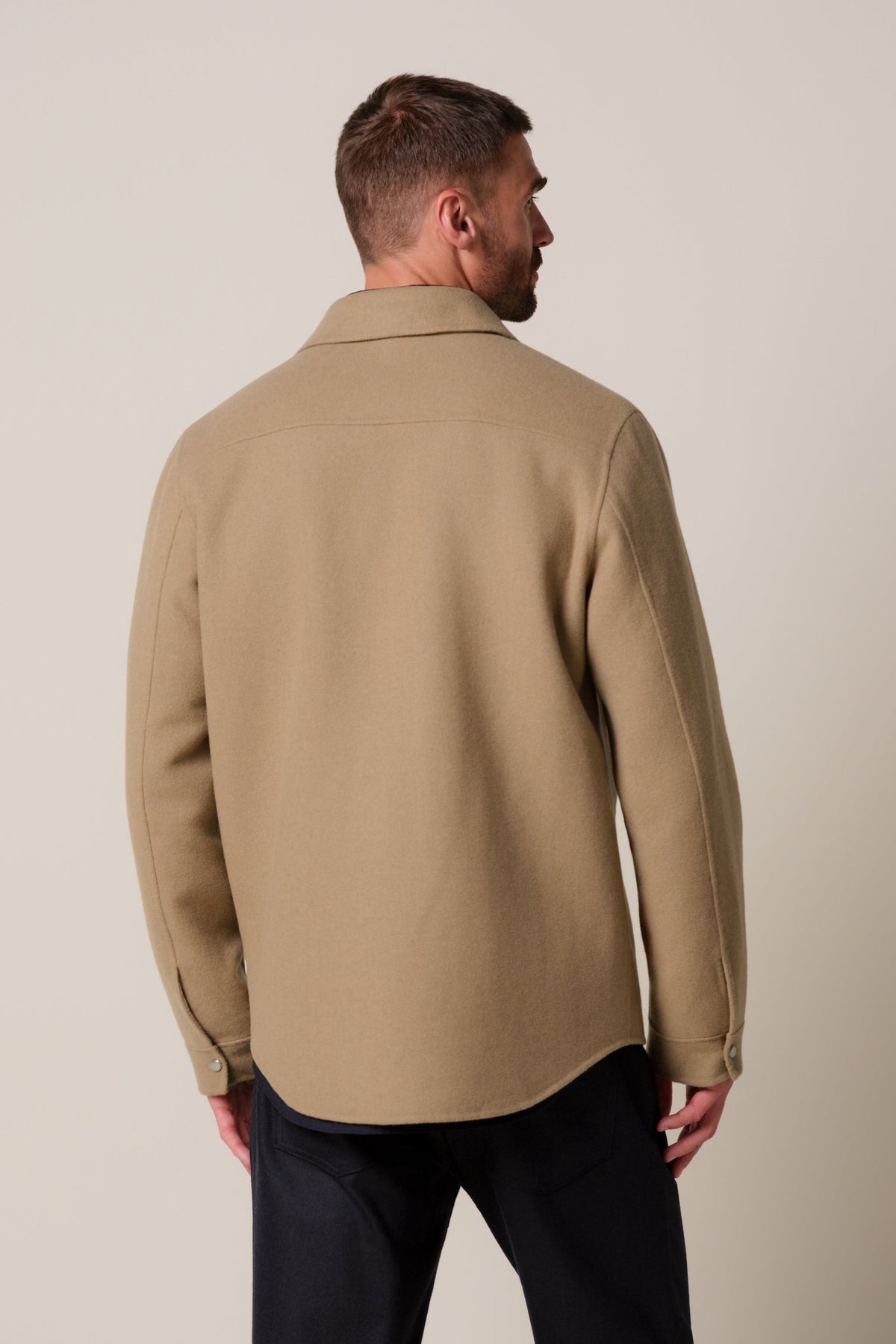Cognac press button overshirt