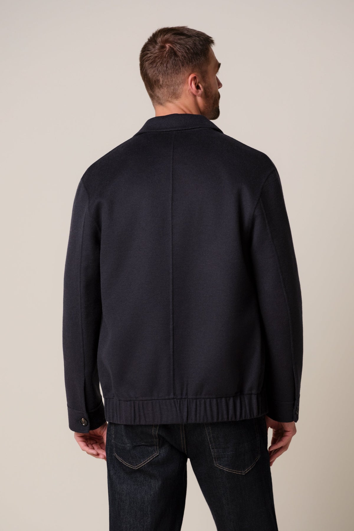 Navy wollen single layer bomber