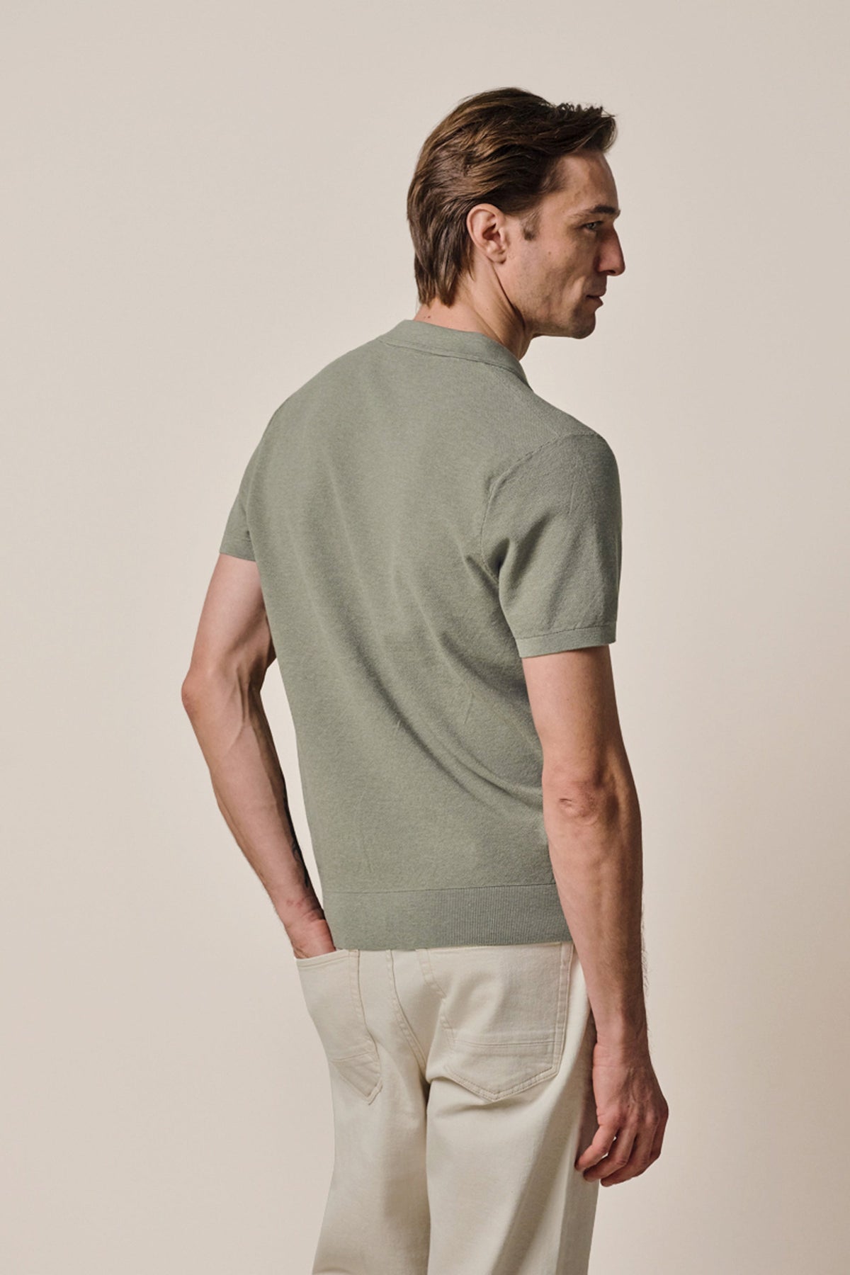 Groene Luxury Basic open collar polo