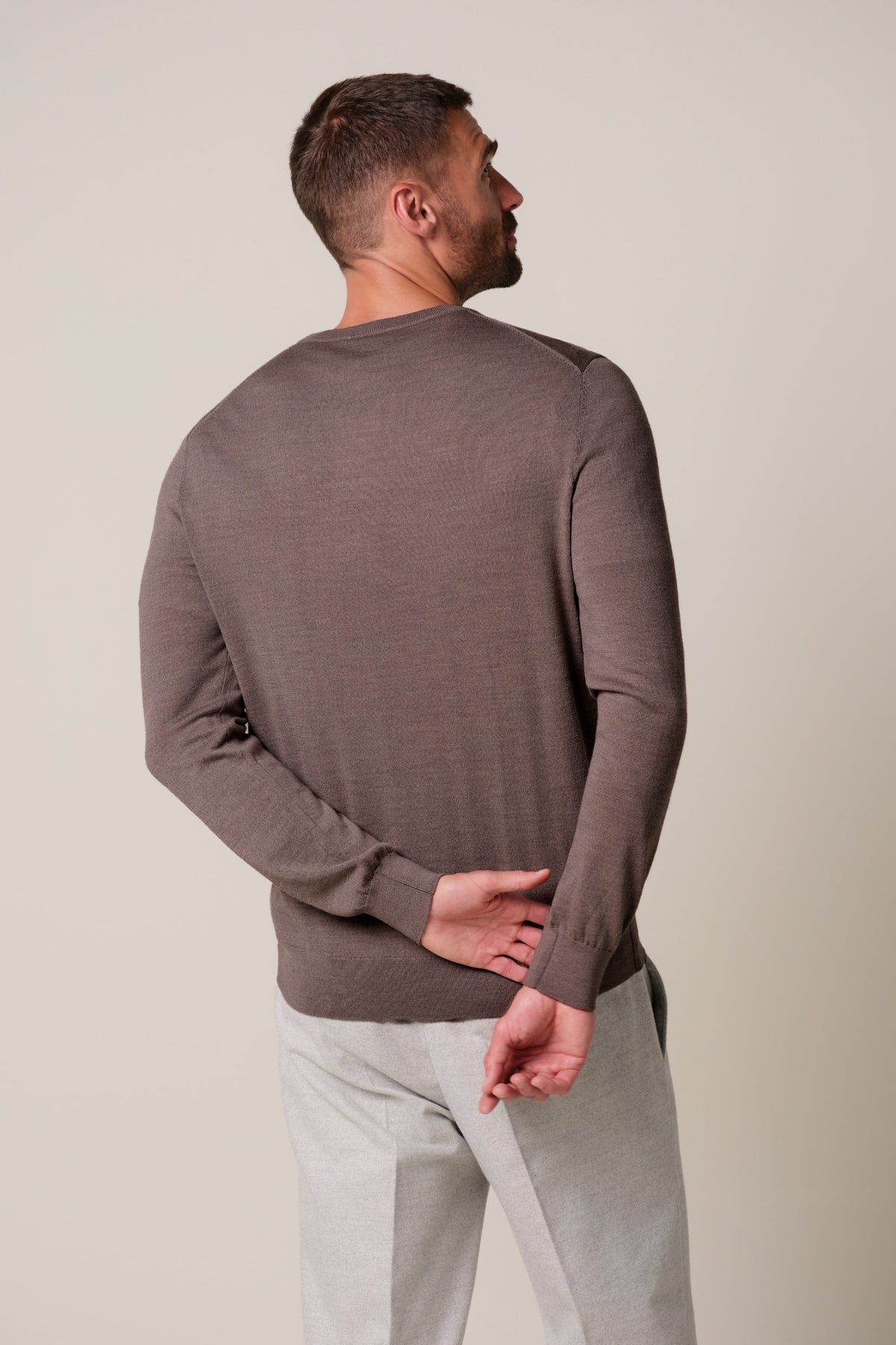 Aubergine merino crewneck