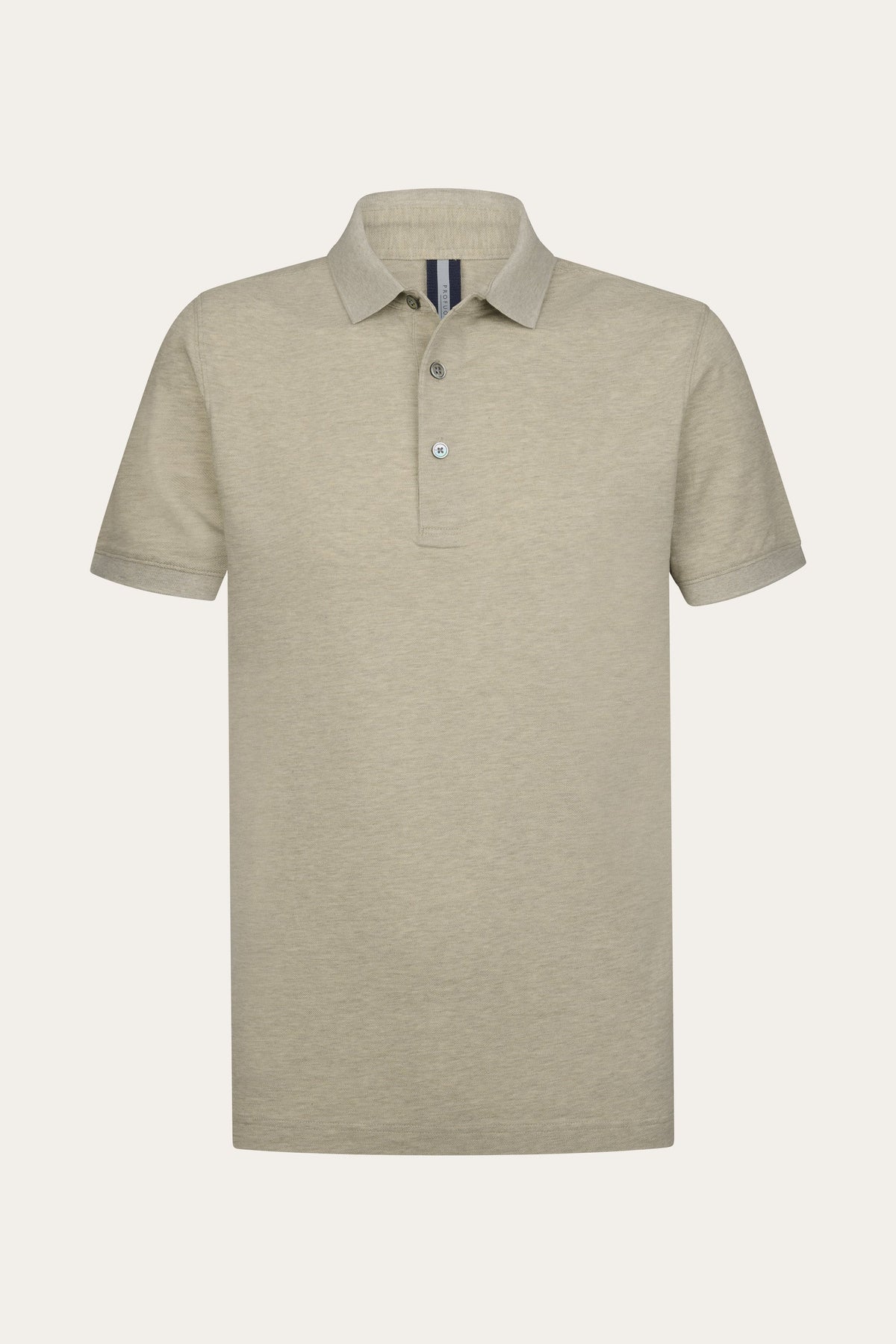 Donkerbeige stretch piqué polo