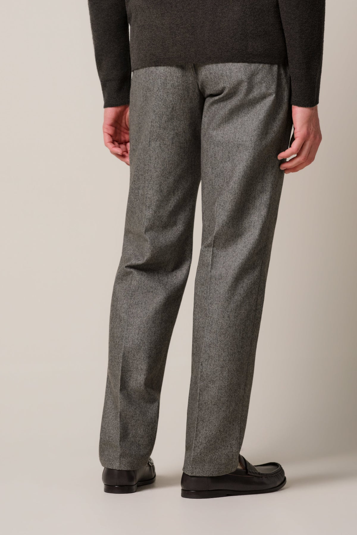 Taupe katoen wol chino