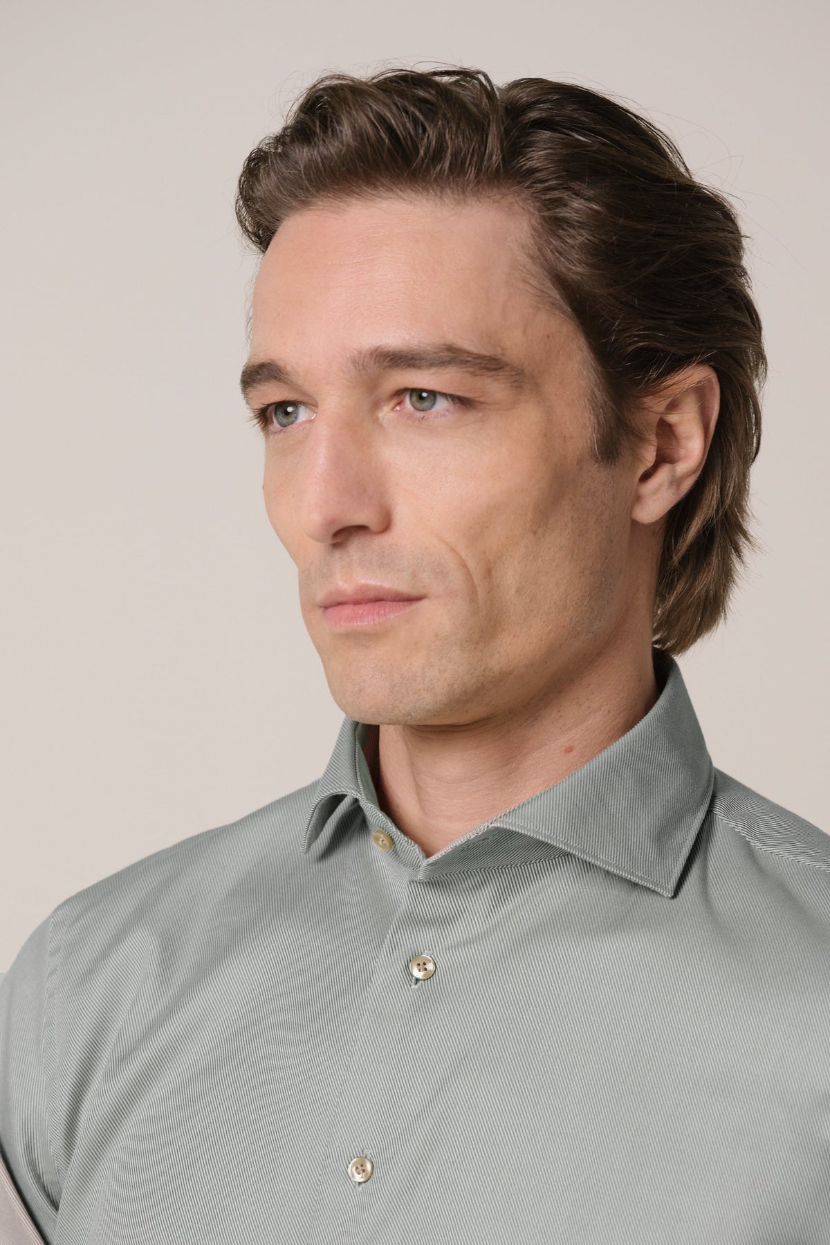 Groen heavy twill overhemd
