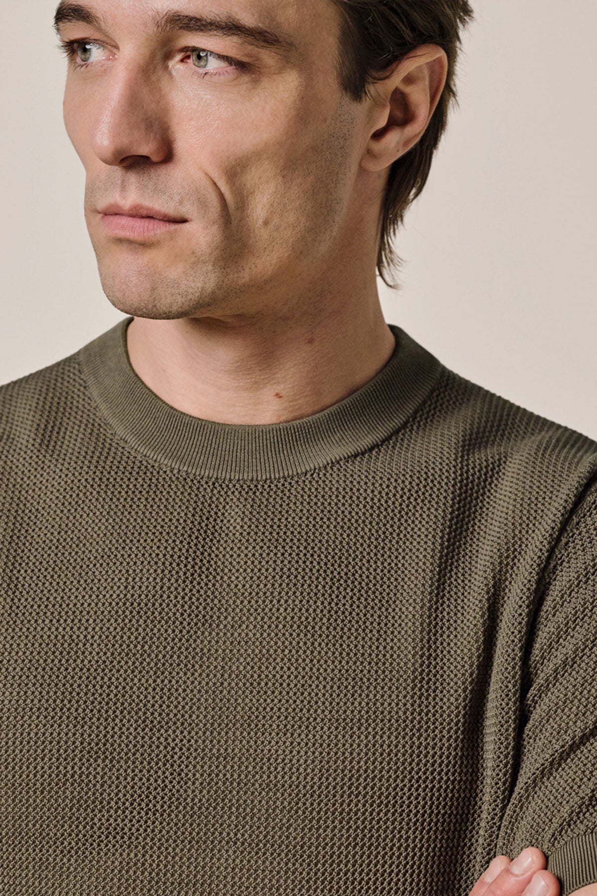 Lichtbruin structured Aero Ease T-shirt