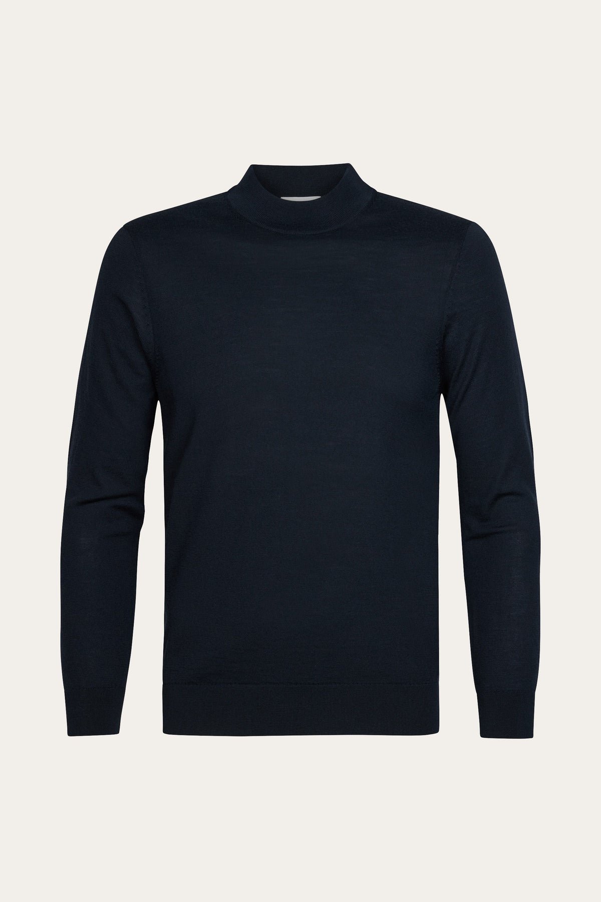 Navy merino mockneck