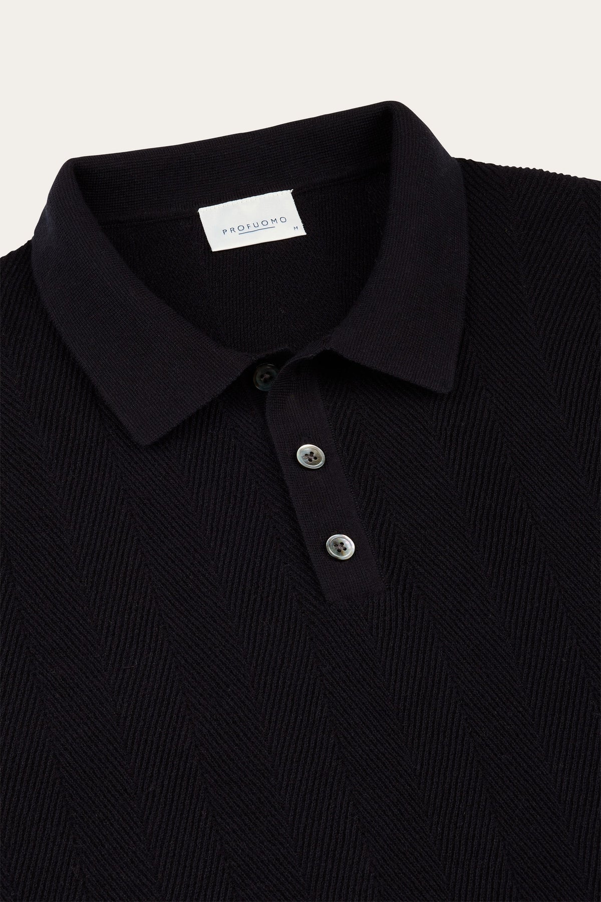 Navy visgraat polo
