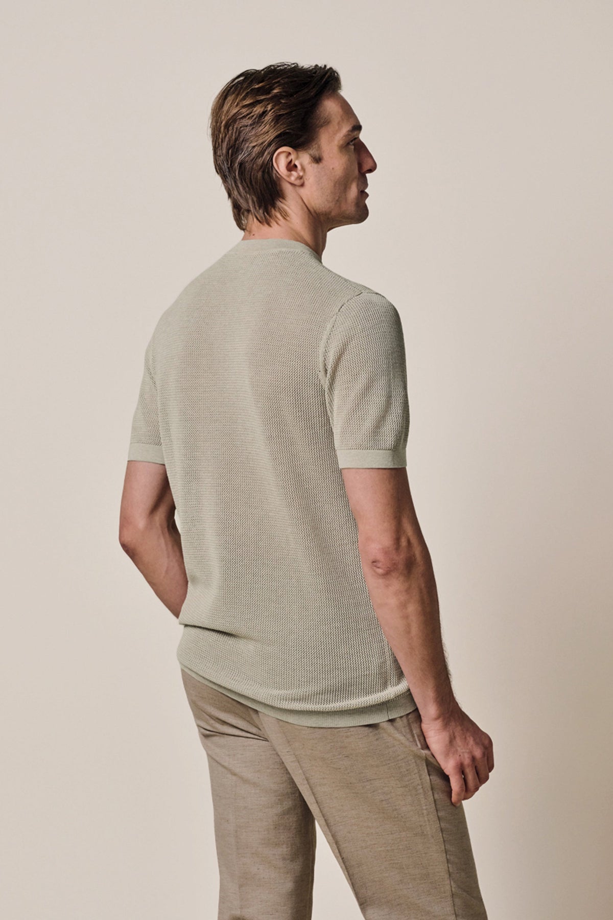 Beige structured Aero Ease T-shirt