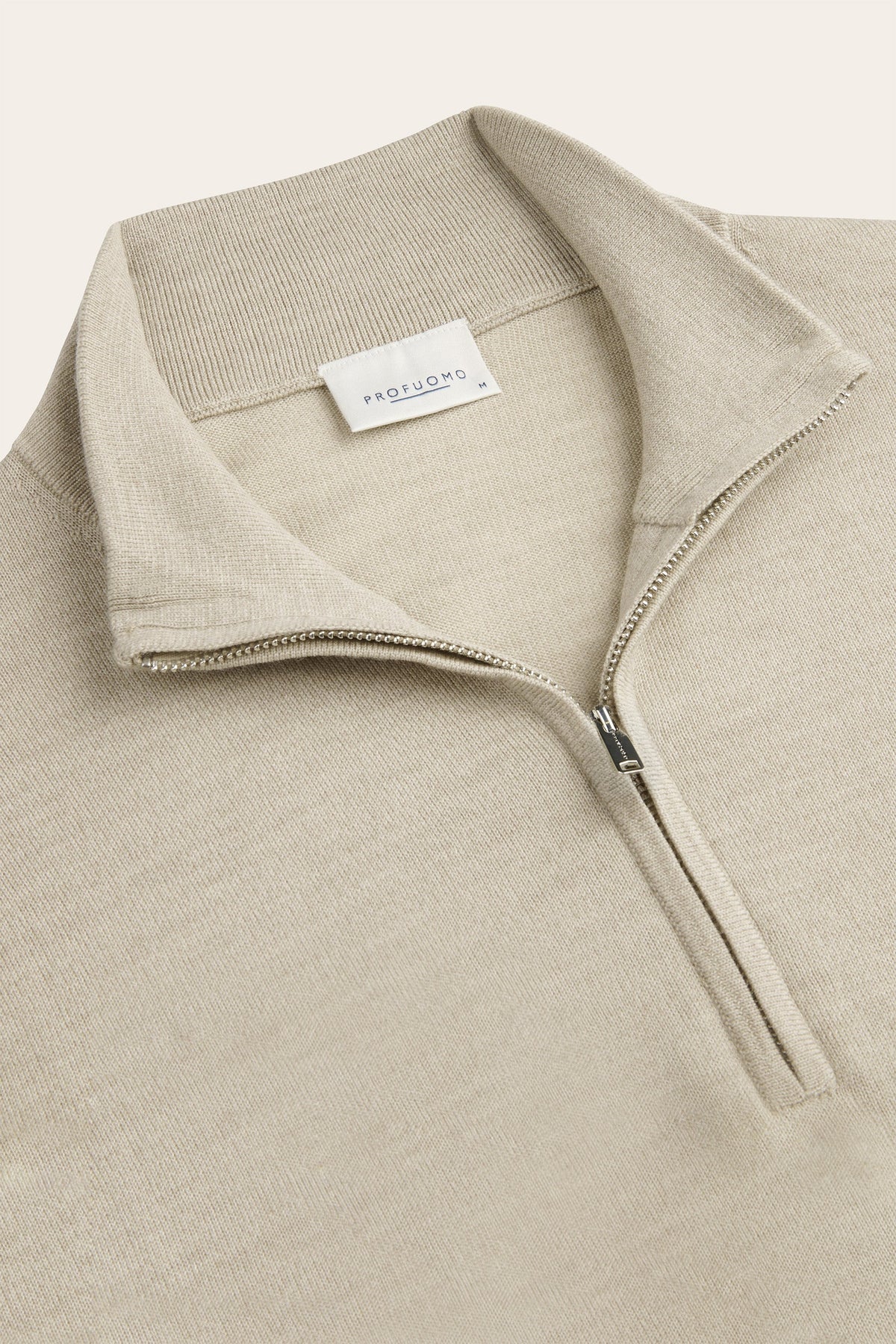 Beige merino half zip
