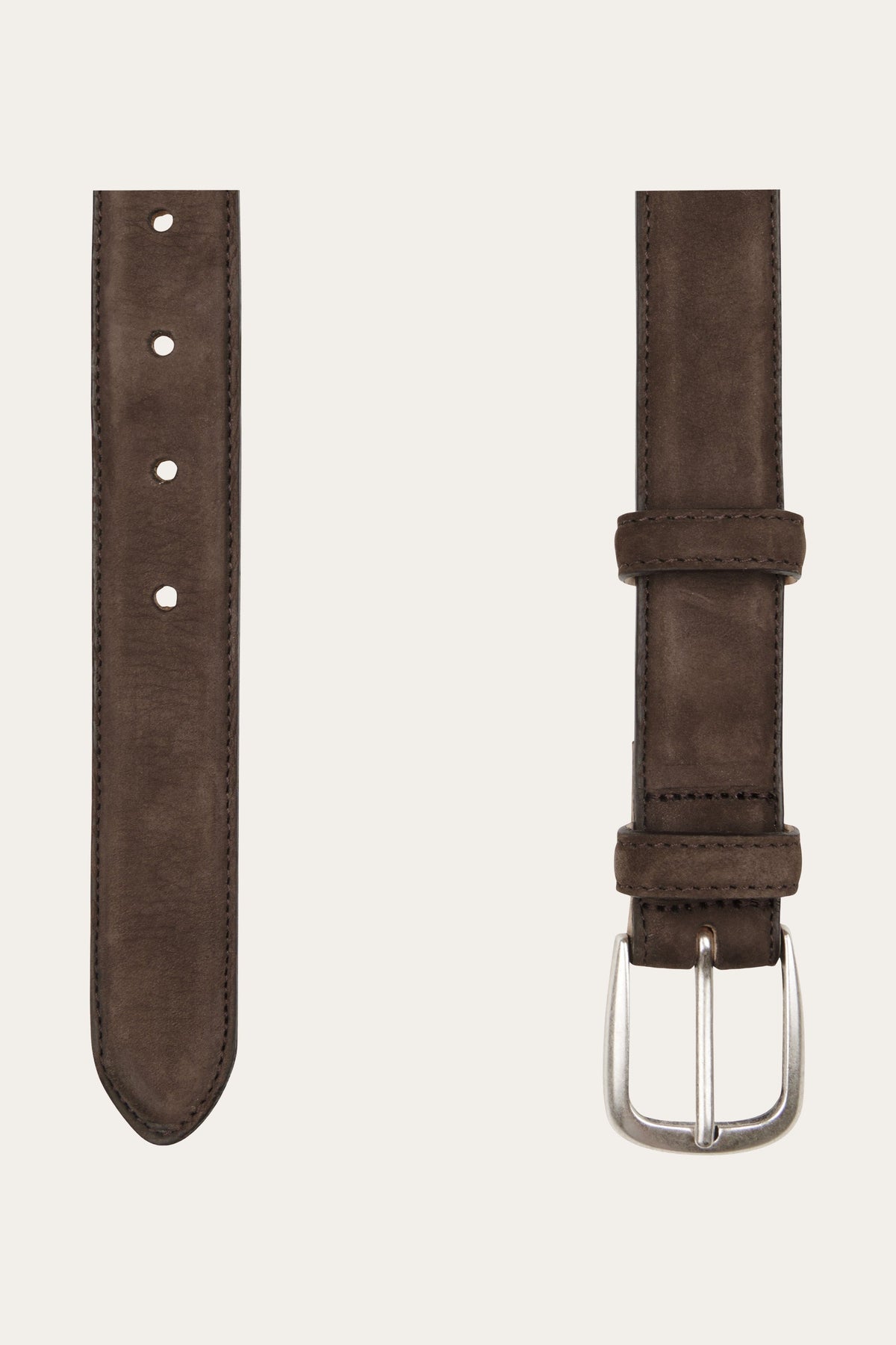 Bruin nubuck riem