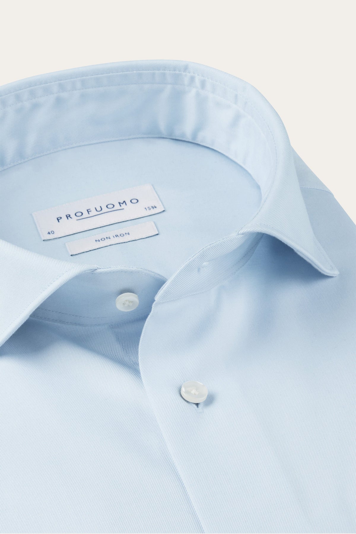 Blauw two-ply twill overhemd