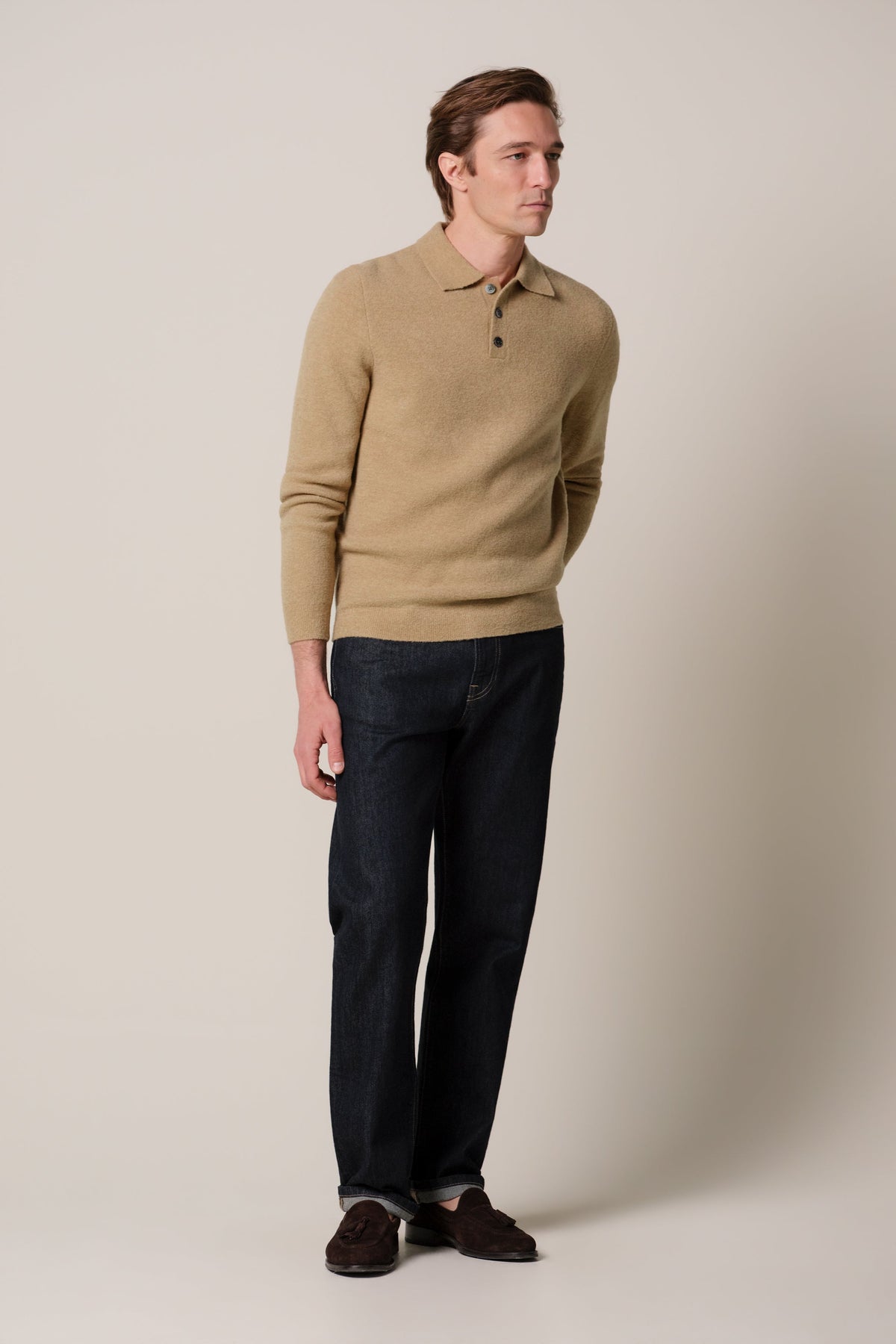 Camel boiled wollen polo