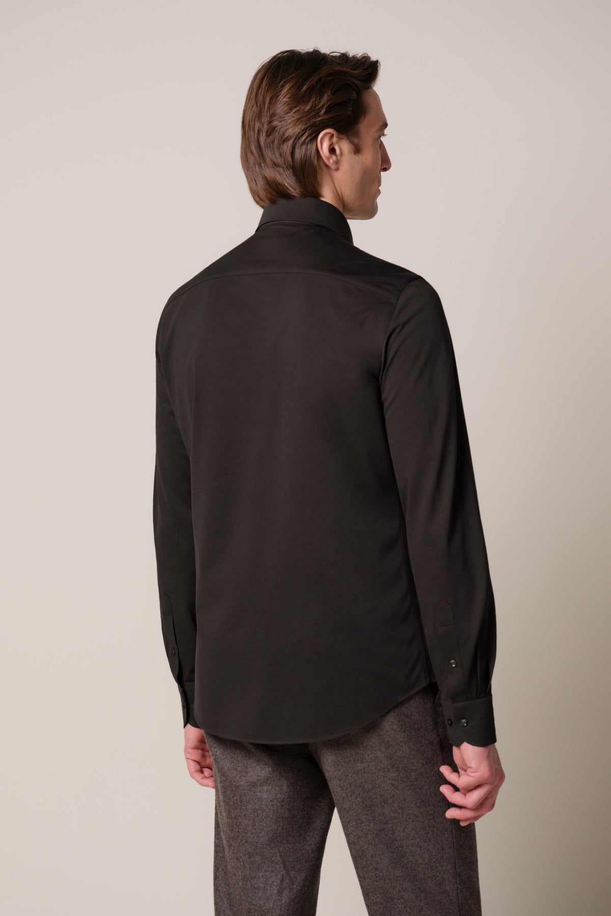 Bruin Japanese knitted overhemd
