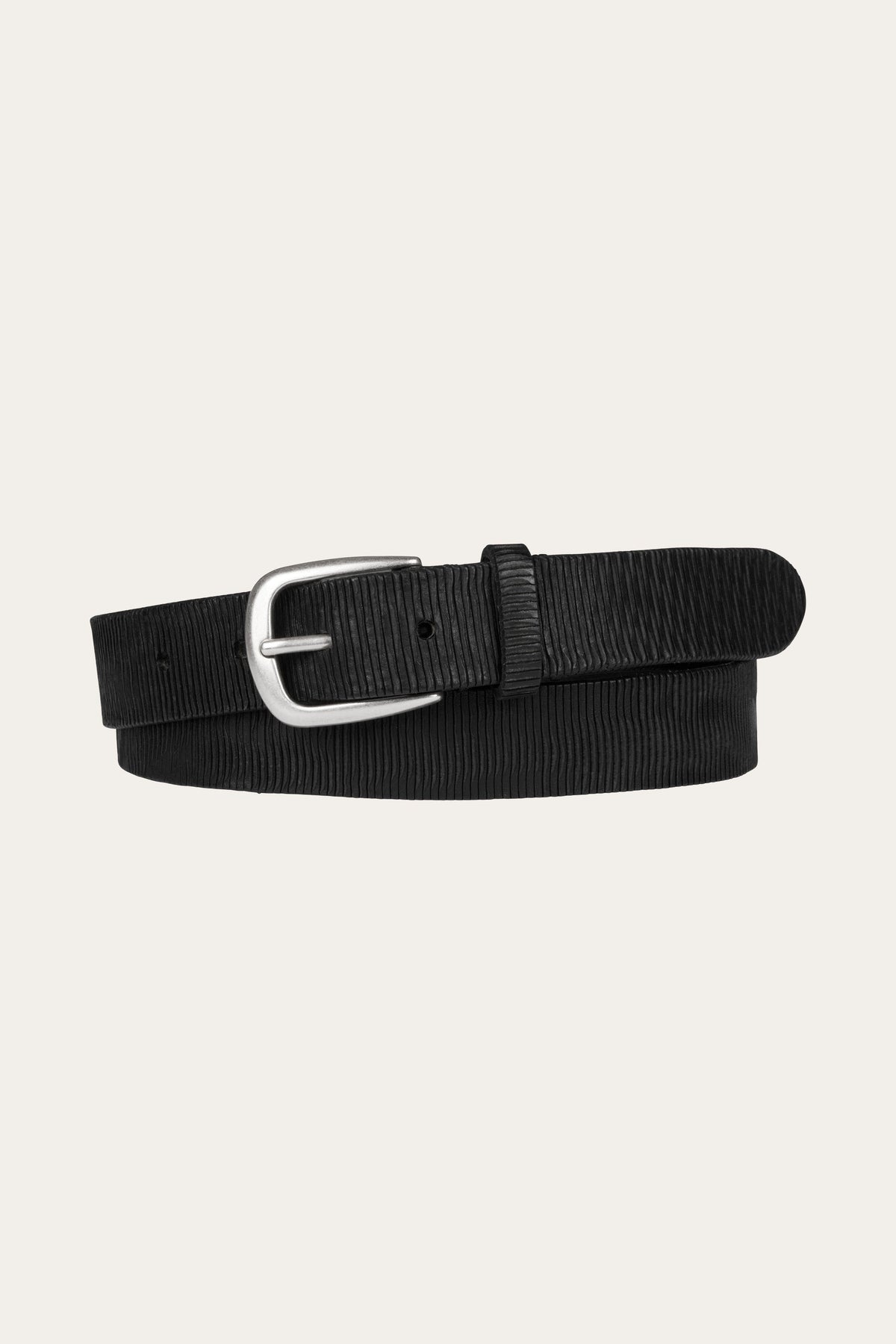 Casual zwarte lederen riem