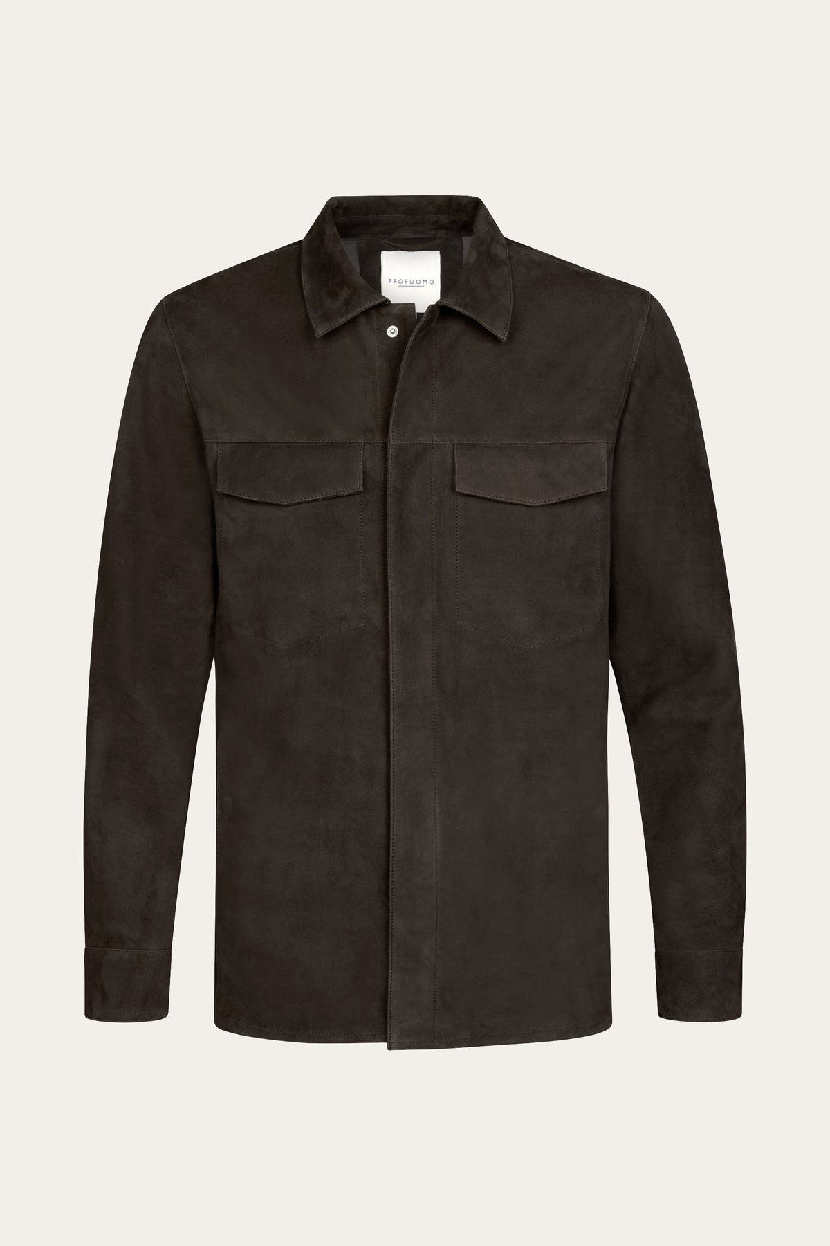Donkerbruin suede overshirt