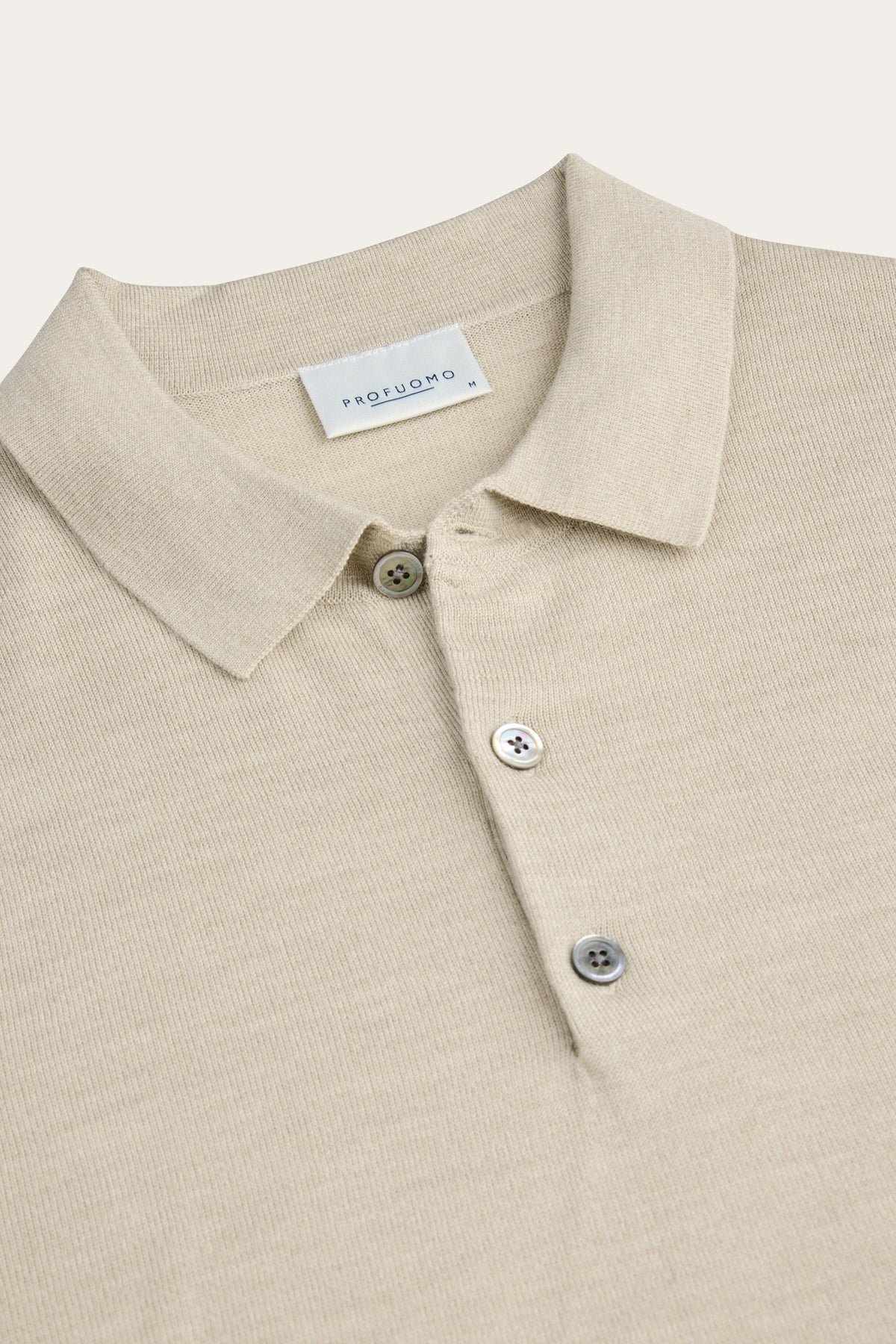 Beige merino polo