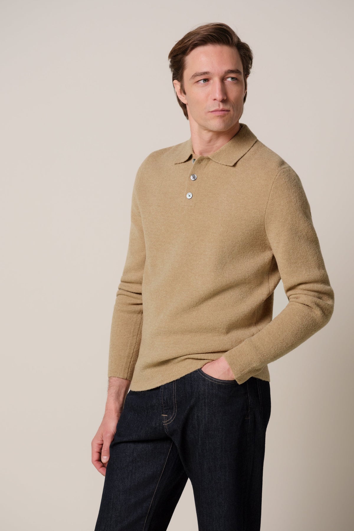 Camel boiled wollen polo