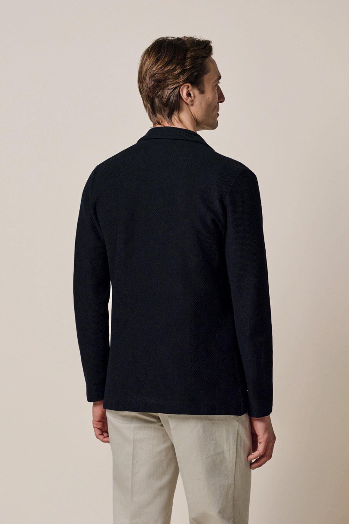 Navy Aero Ease knitted colbert